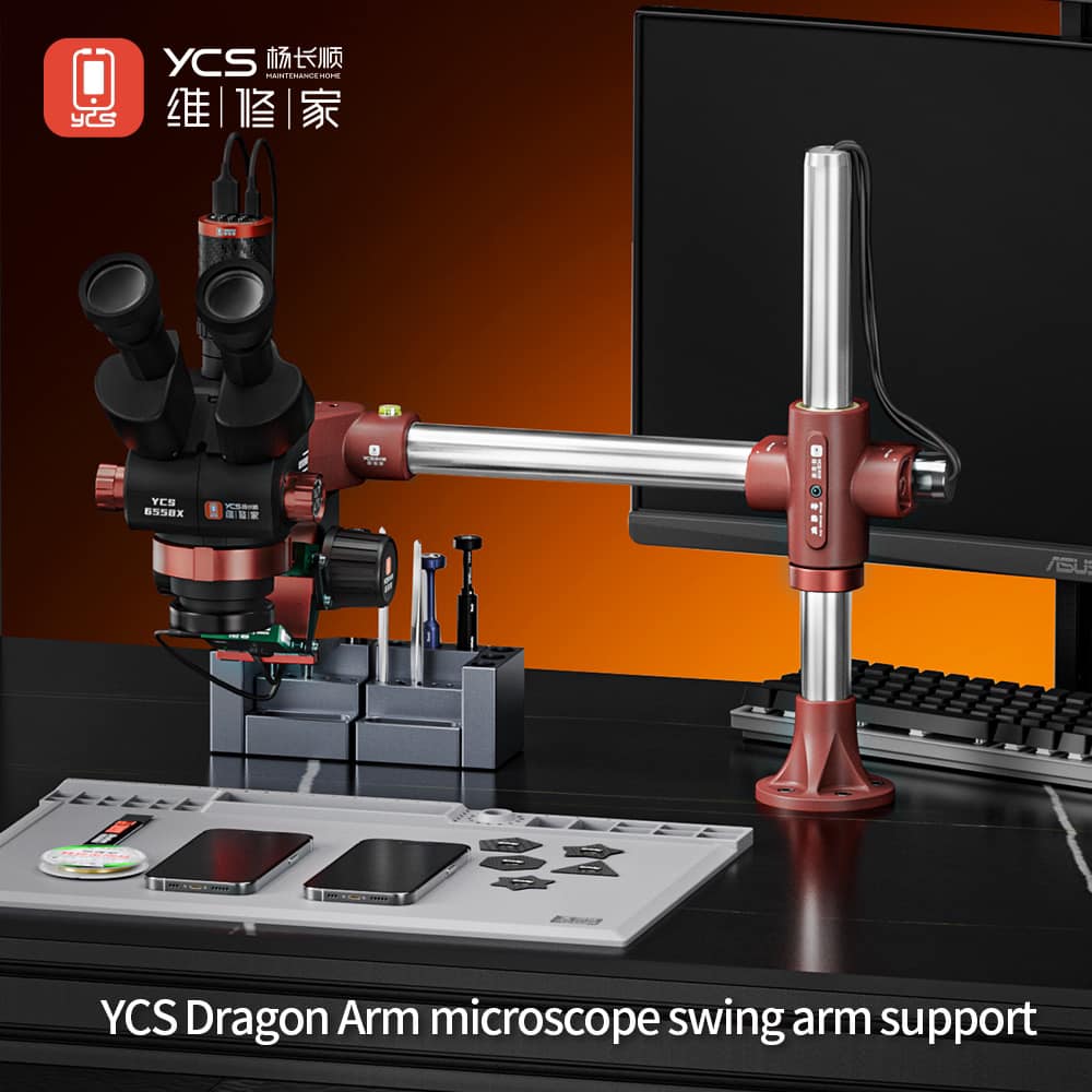YCS Dragon Arm 360° Rotation Microscope Swing Arm Bracket with Levelling Device