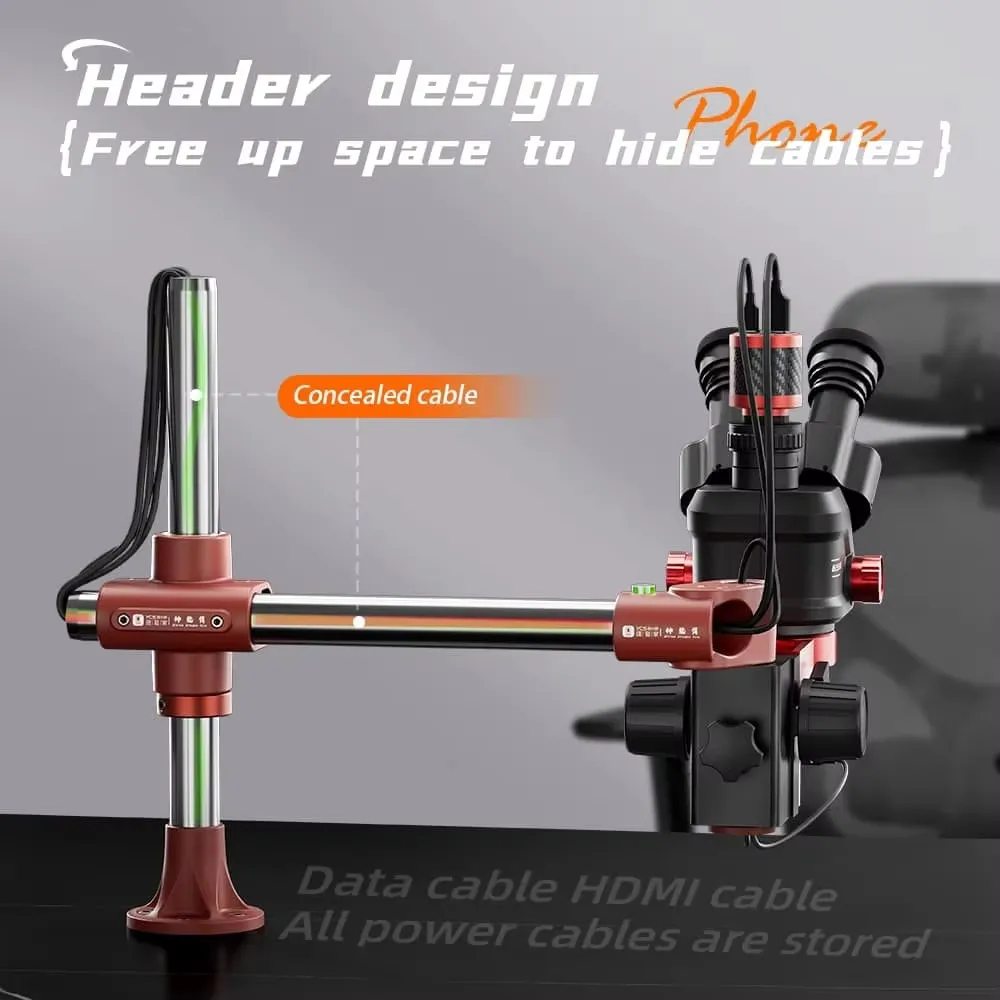 YCS Dragon Arm 360° Rotation Microscope Swing Arm Bracket with Levelling Device