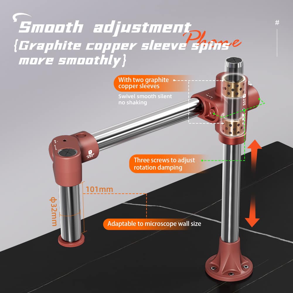YCS Dragon Arm 360° Rotation Microscope Swing Arm Bracket with Levelling Device