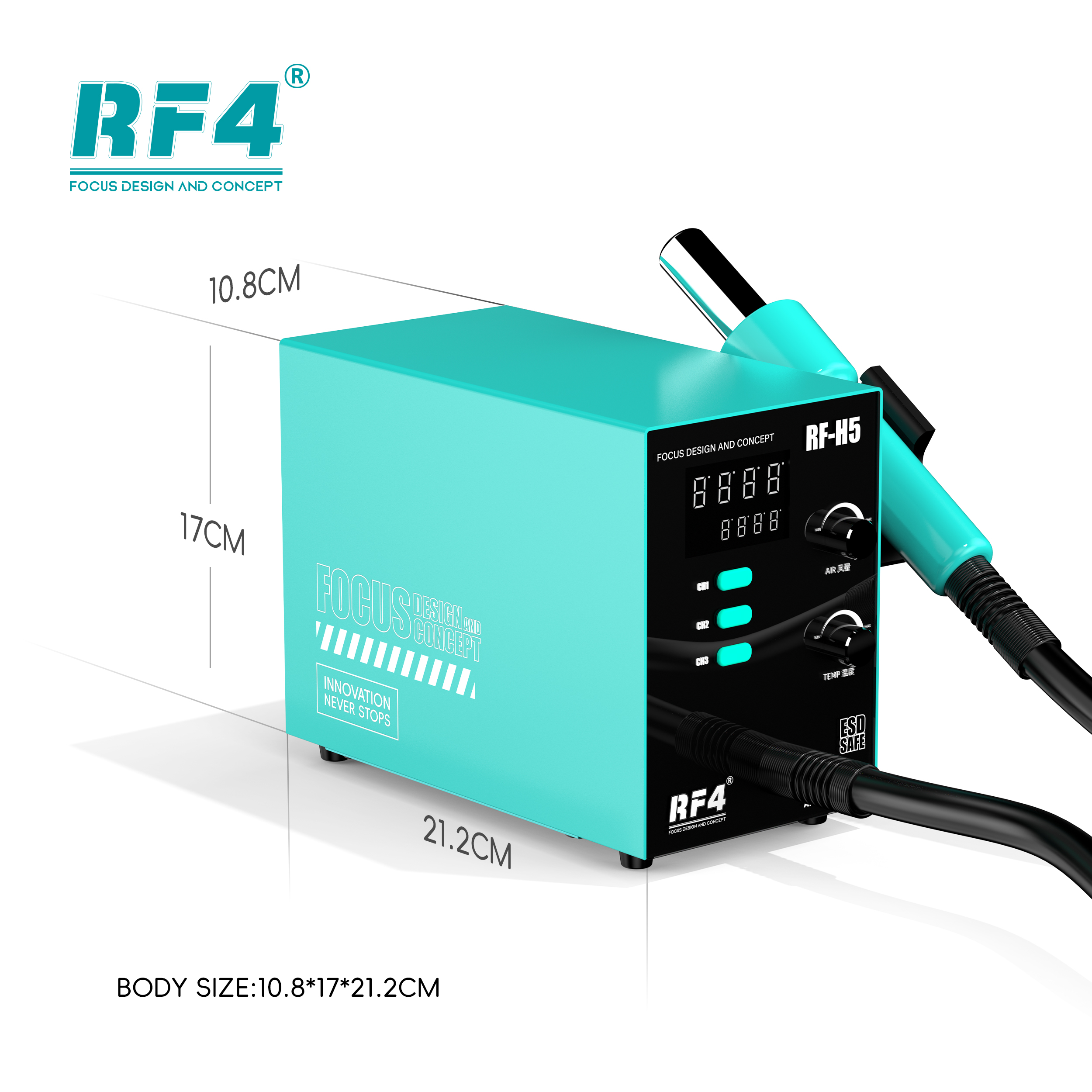 RF4 RF-H5 800W Hot Air Gun Soldering Station