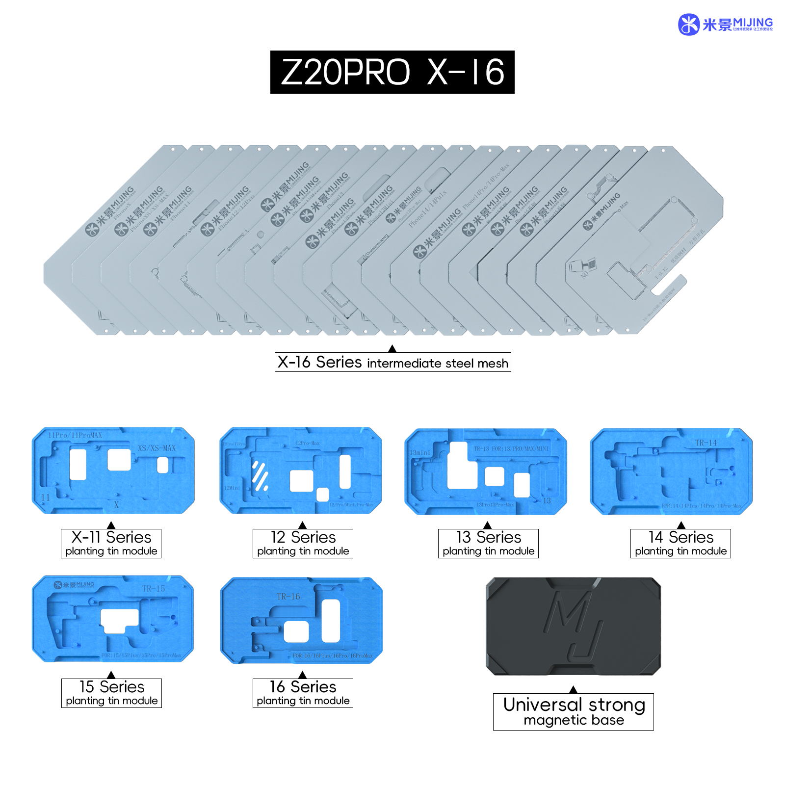 Mijing Z20 Pro Motherboard Middle Layer Planting Tin Platform for iPhone X to 16Promax