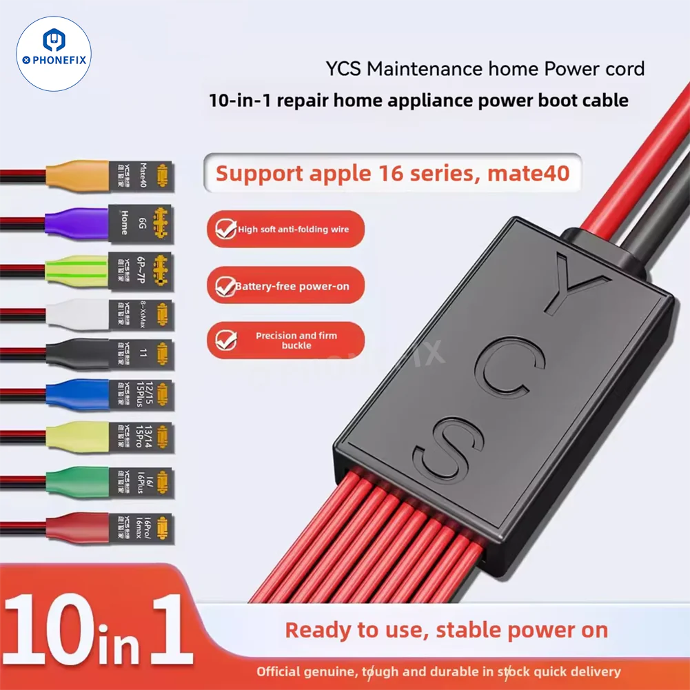 YCS-D01 Charging Boot DC Power Detection Cable for iPhone 6 to 16Pro Max / Huawei Mate 40 