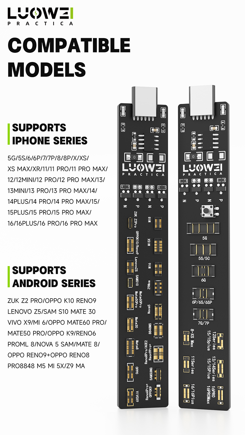 Luowei LW-B01 / LW-B02 Battery Activation Small Board for iPhone 5 to 16Pro Max / Android