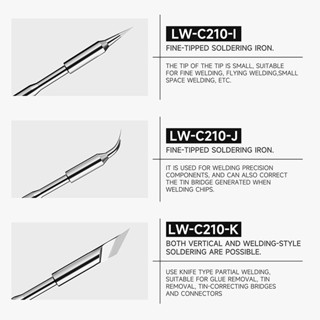 Luowei LW-C210 Series All-in-One Lead-Free Soldering Iron Tip for 210 / T26 Series Soldering Station