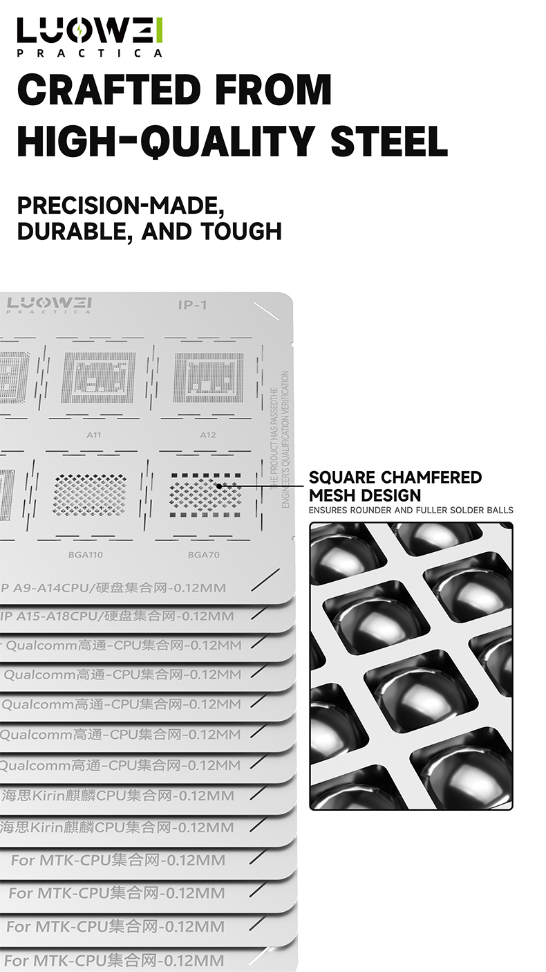 Luowei CPU Series BGA Reballing Stencil Set with Holder