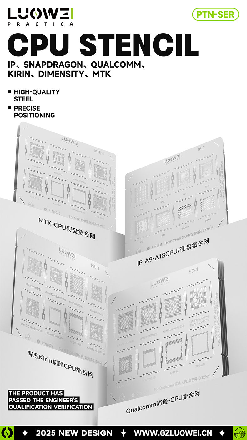 Luowei CPU Series BGA Reballing Stencil Set with Holder