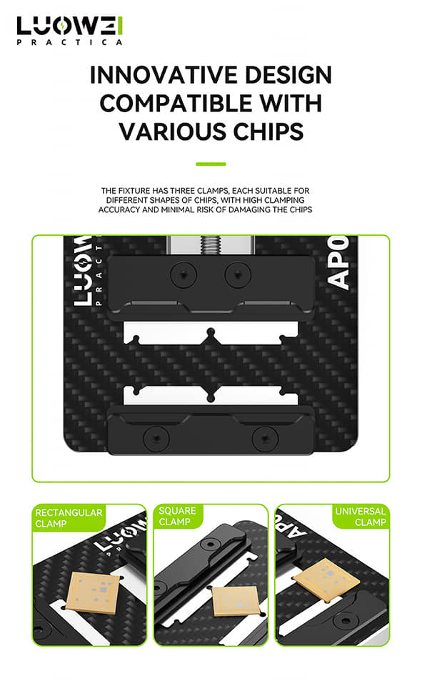 Luowei LW-AP01 High-Temperature Carbon Fiber Motherboard Clamp for iPhone and Android