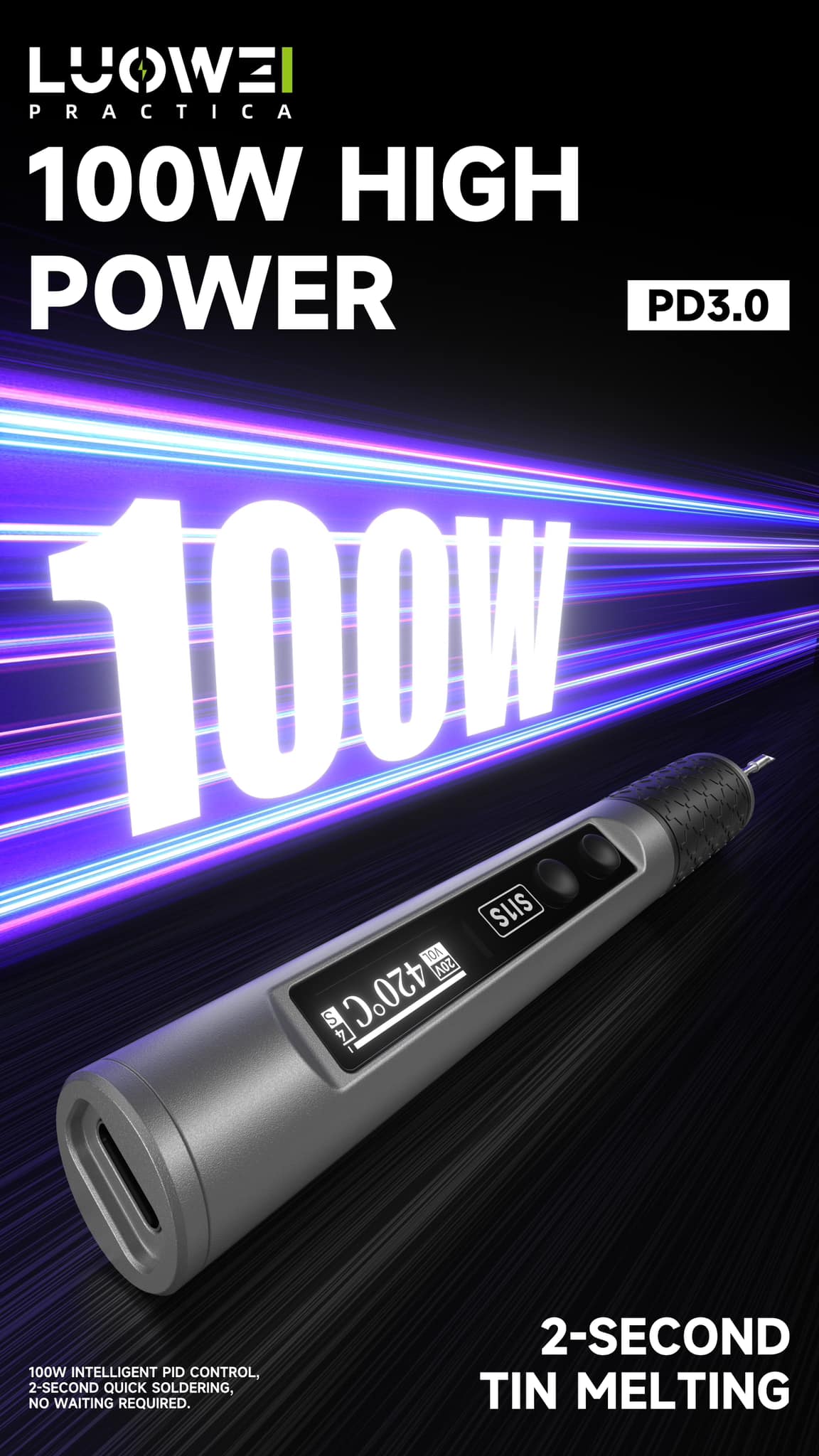 Luowei LW-SI1S 210W Portable Intelligent Electric Soldering Iron with Automatic Sleep