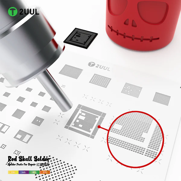  2UUL Red Skull Solder Paste for Repair (148℃ 183℃ 199℃) 50g