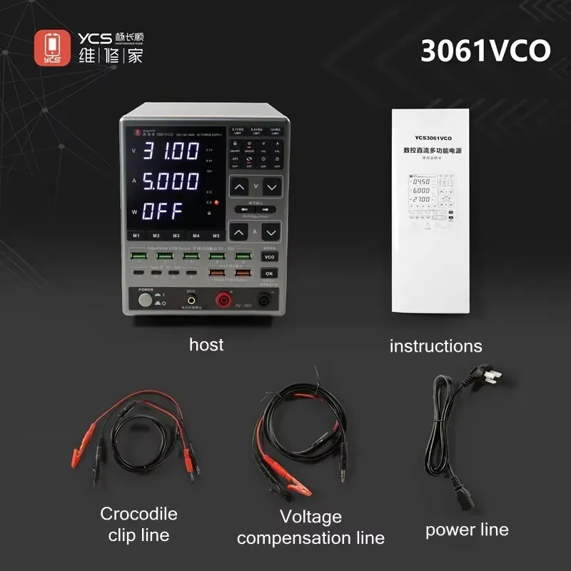 YCS 3061VCO 30V/6A Adjustable Digital Display DC Power Supply with OCP Protection