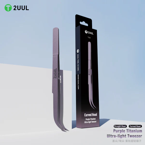 2UUL Ti22 Purple Titanium Ultra Precision Tweezer