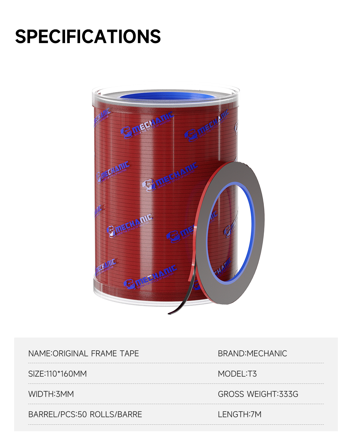  Mechanic T3 Double-Sided Adhesive Tape