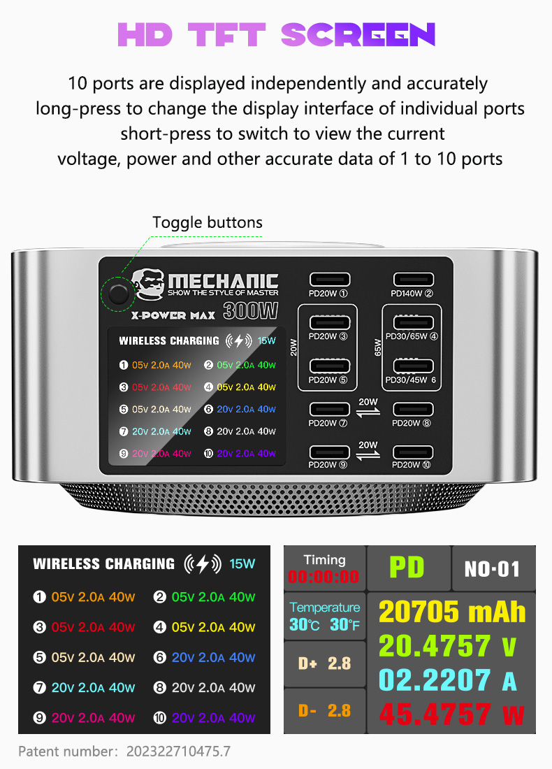 Mechanic X-Power Superfast 150W 10 Port Chargers