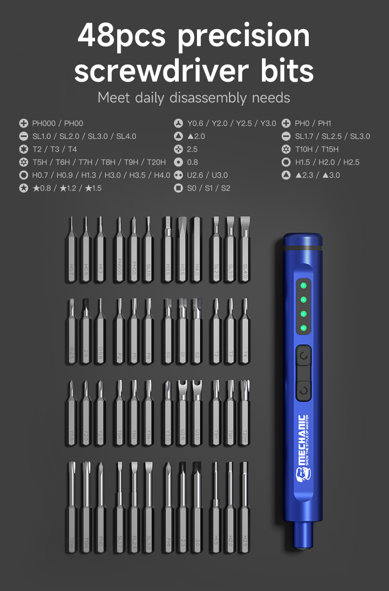 Mechanic ES480 48-in-1 Multifunctional Electric Screwdriver Set