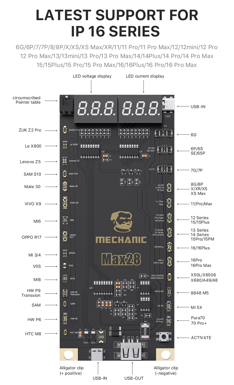  Mechanic Max28 Battery Activation Board Supported Android IOS