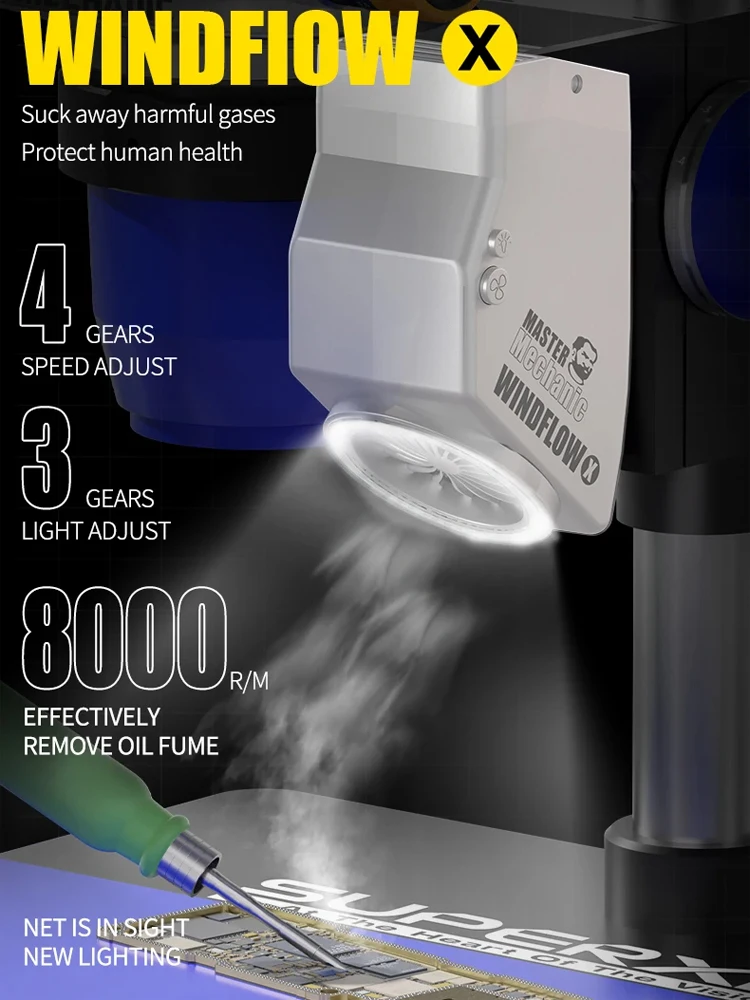 Mechanic Windflow Powerful Microscope Fume Smoking Instrument