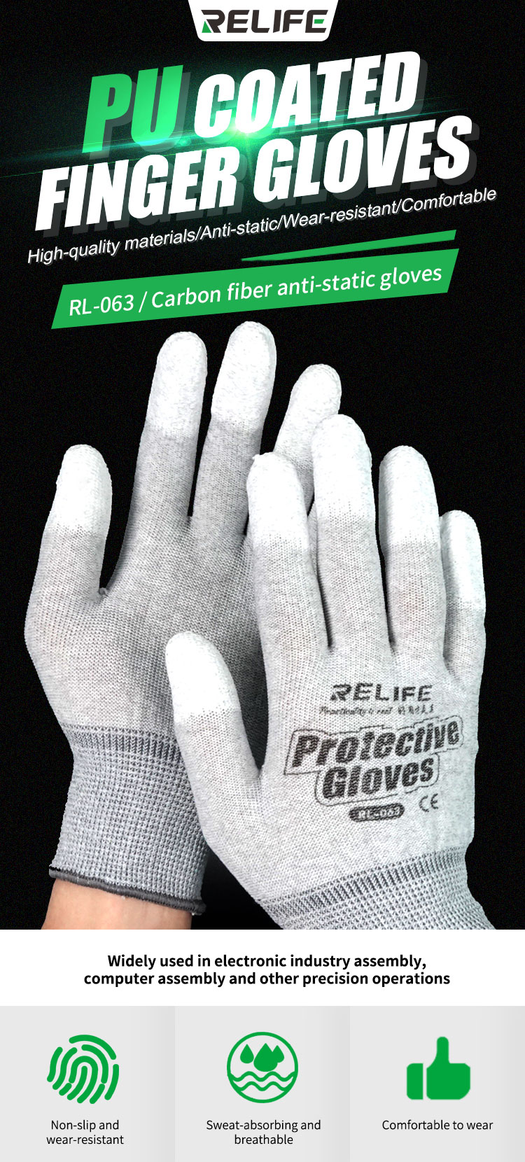 RELIFE RL-063 Anti-Static Gloves