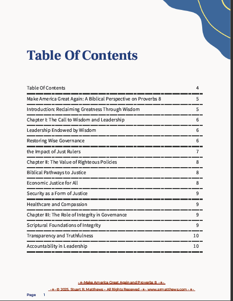 Make America Great Again and Proverbs 8