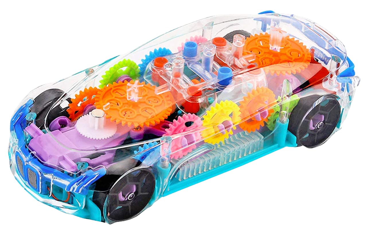 3D Concept Gear Car Toy with 3D Lights and Musical Sounds Effect | Bump N' Go Action Car for Kids/Girls/Boys | Multi Color, Power Source: 3xAA Battery (Not Included)