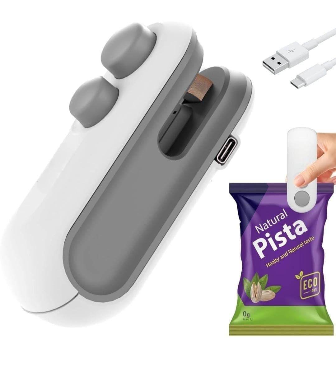 Portable Plastic Bag Sealing Machine | CONSTRUX Mini Bag Sealer with Cutter and Magnet | portable sealing machine for home, vacuum sealer for packing for Food, Chips, Snacks, Traveling 1Pcs
