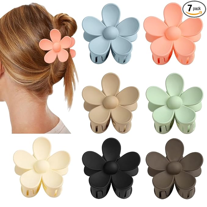 Flower Hair Claw Clips Set