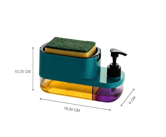 Multi-purpose sponge and soap dispenser