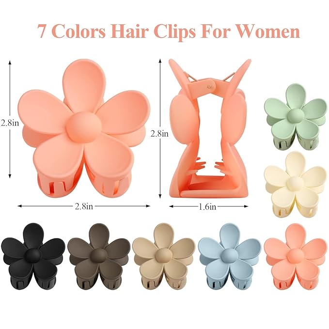 Flower Hair Claw Clips Set