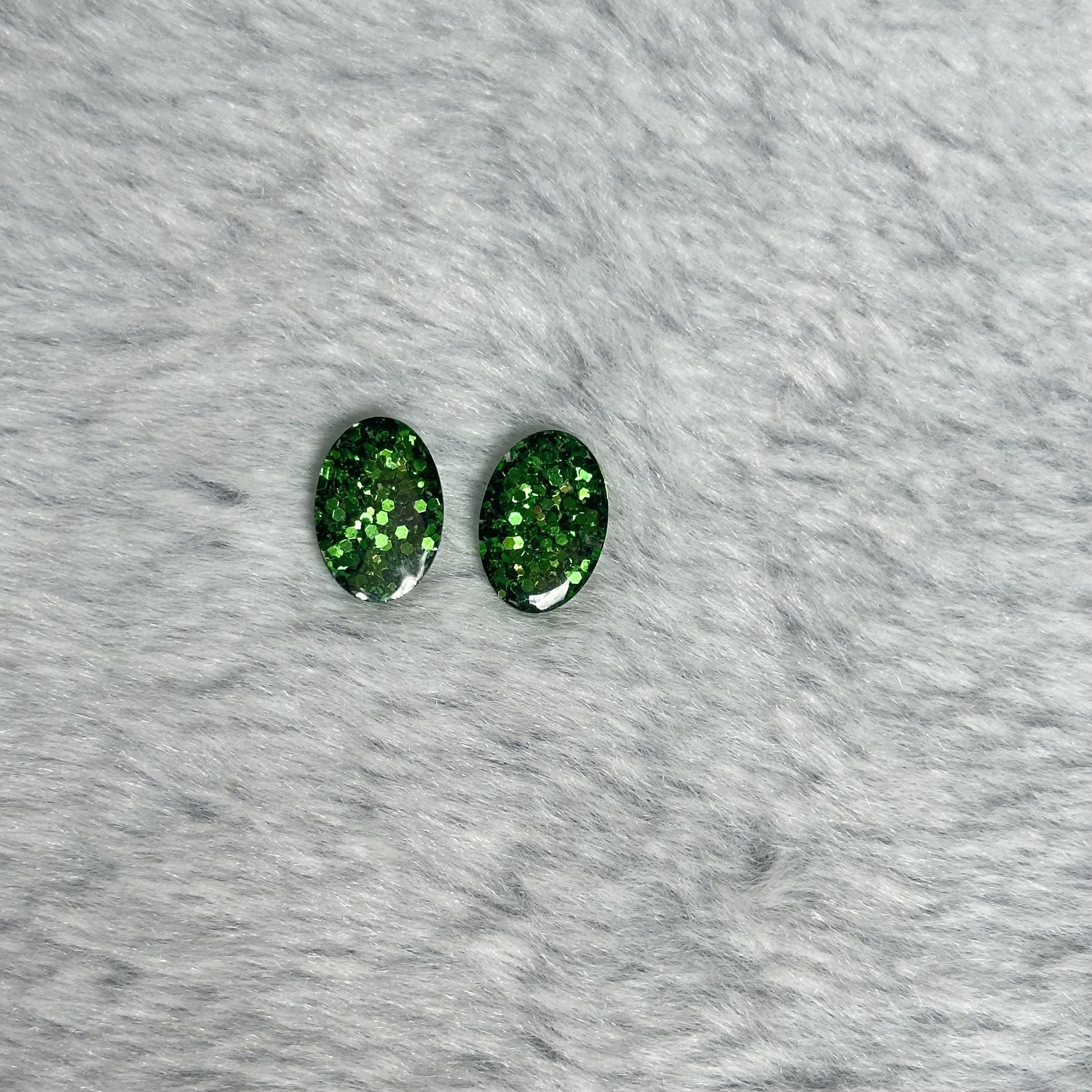 Green Glitter Earrings