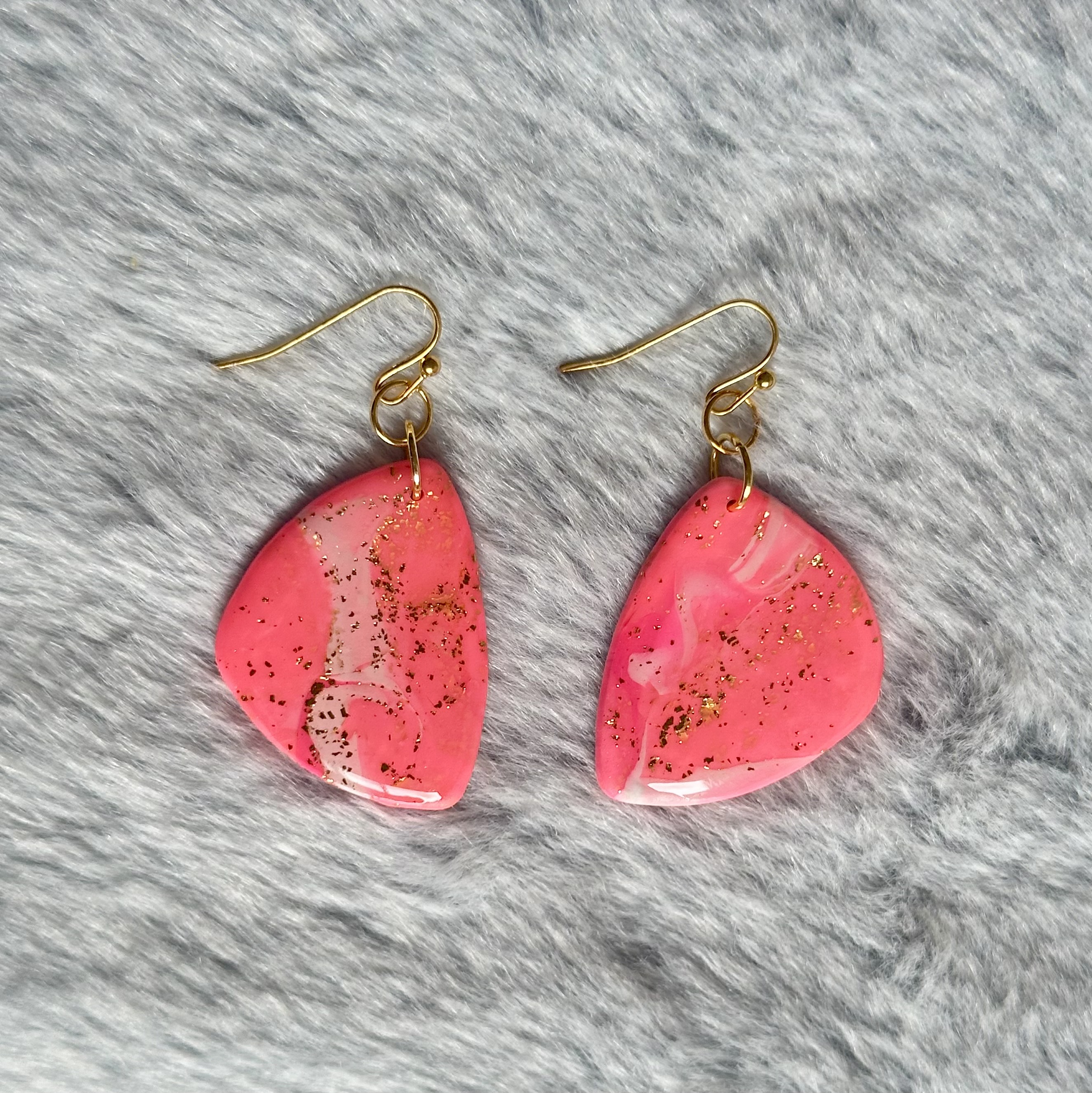 Pink Marble Earrings