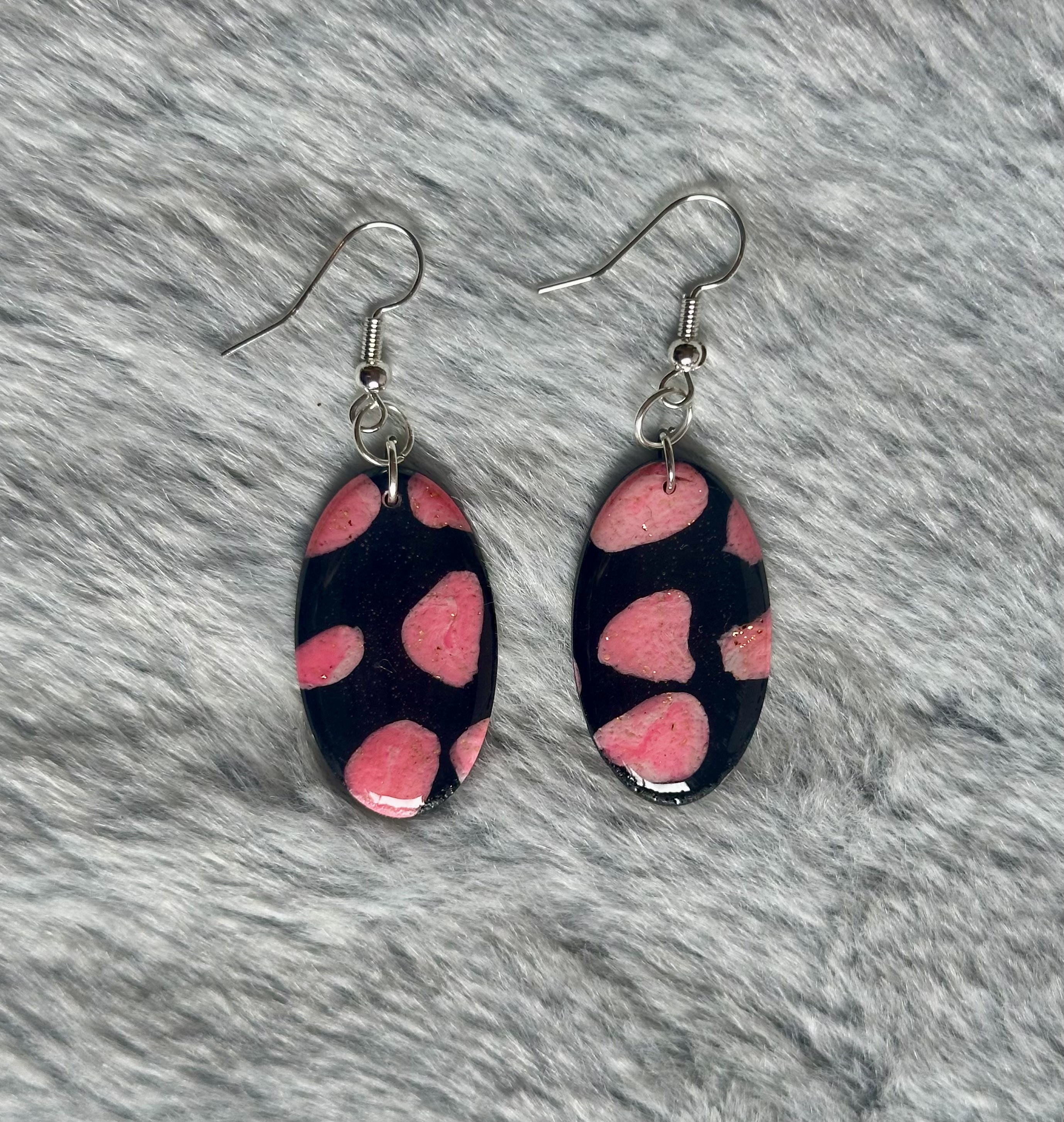 Handmade Clay Oval Earrings