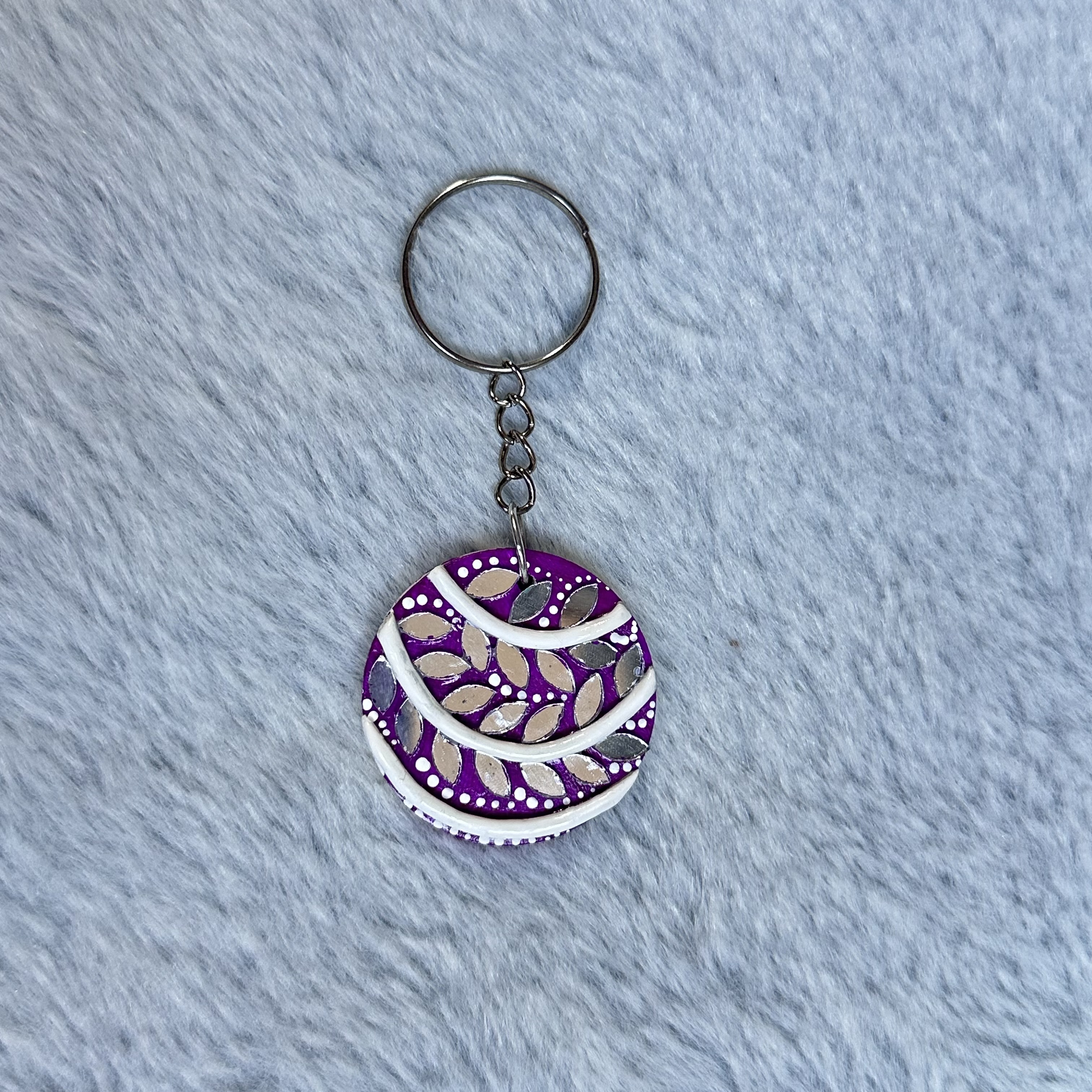 Handcrafted Purple Keychain