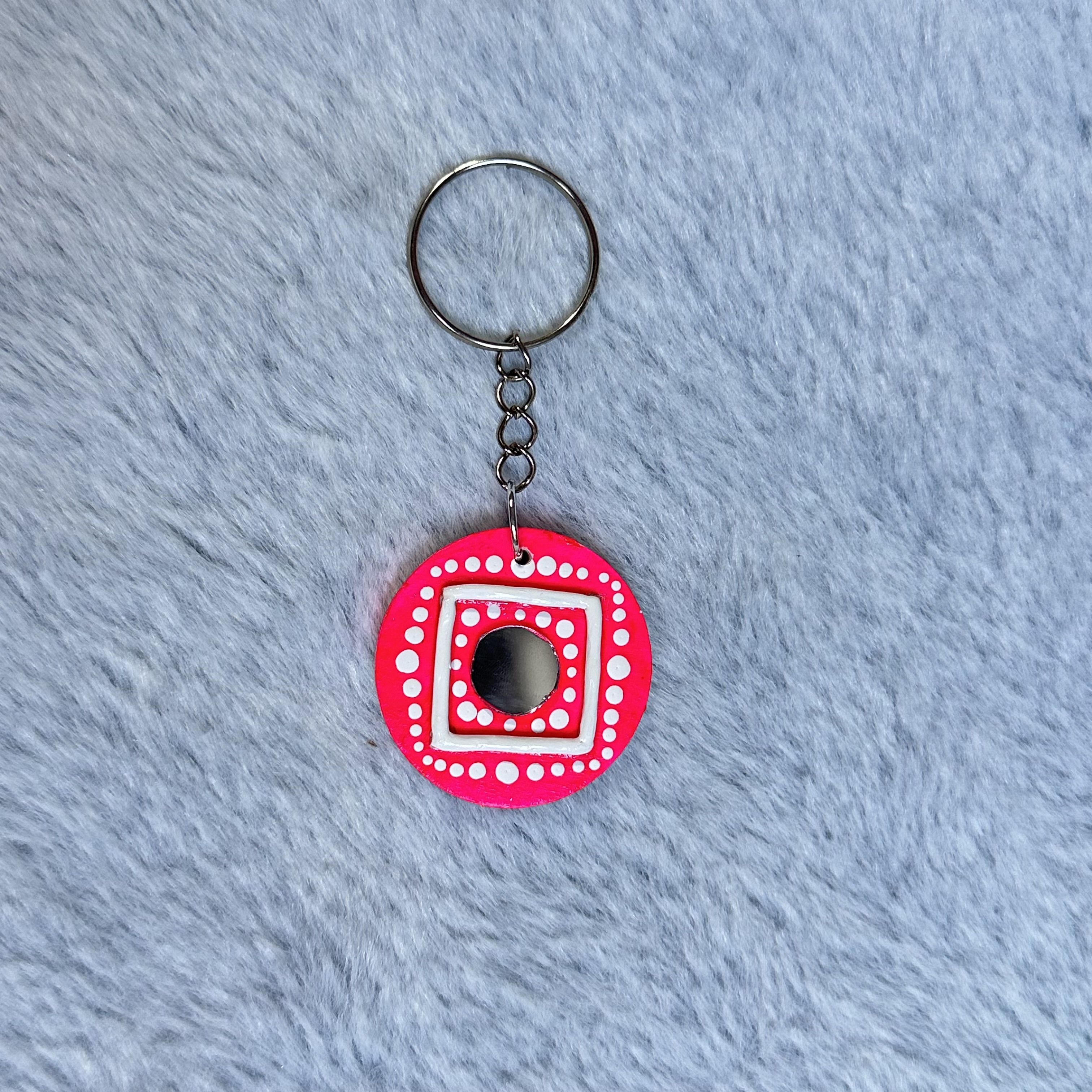 Hand-Painted Pink Keychain