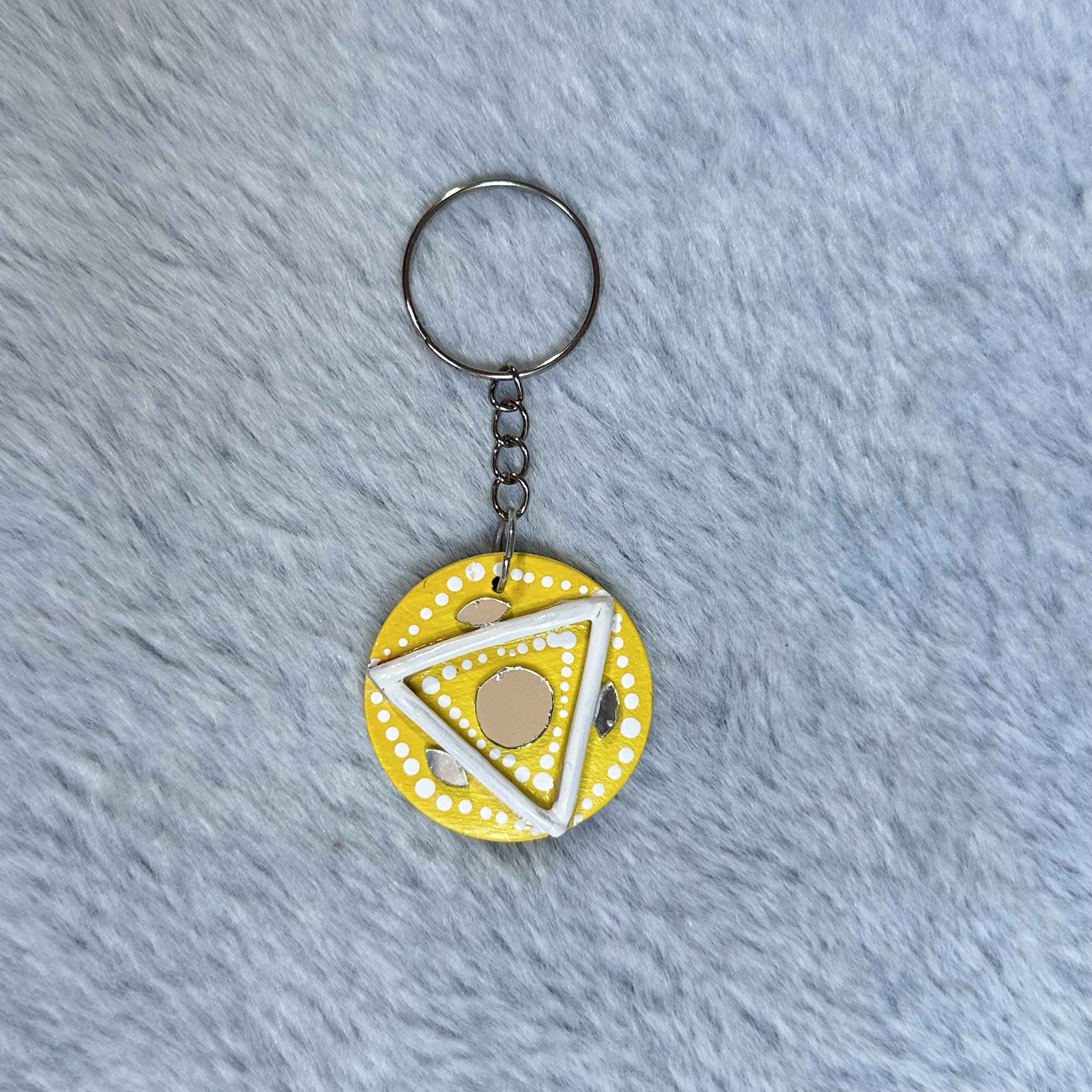 Circular Yellow Keychain