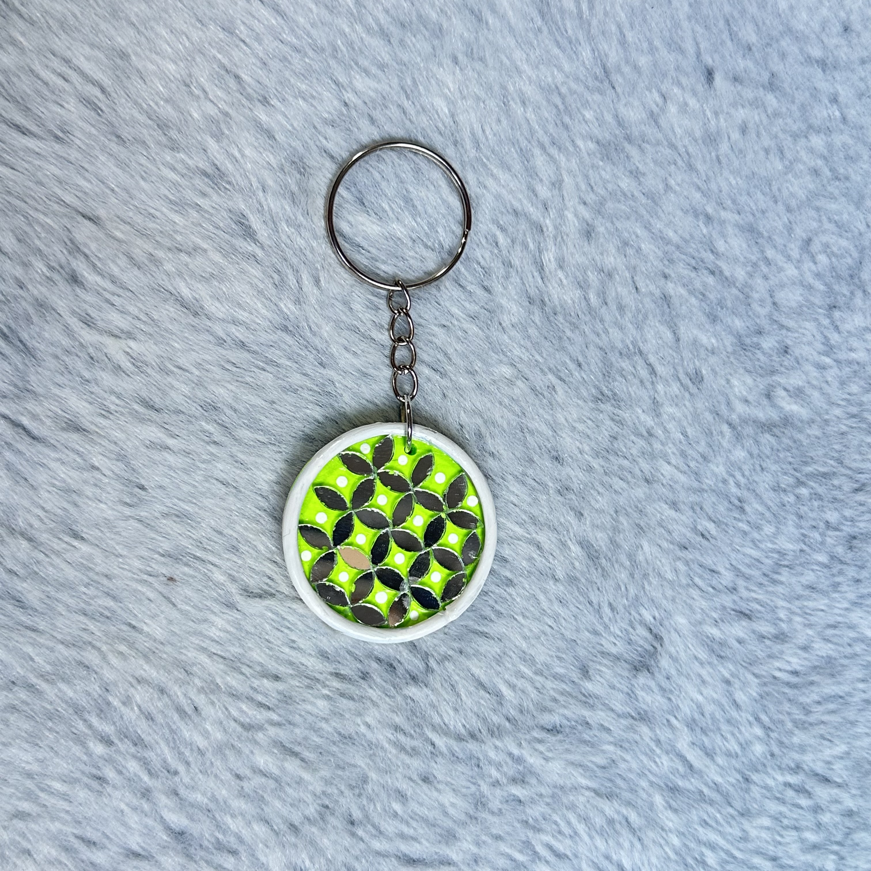 Handmade Green Round Keychain