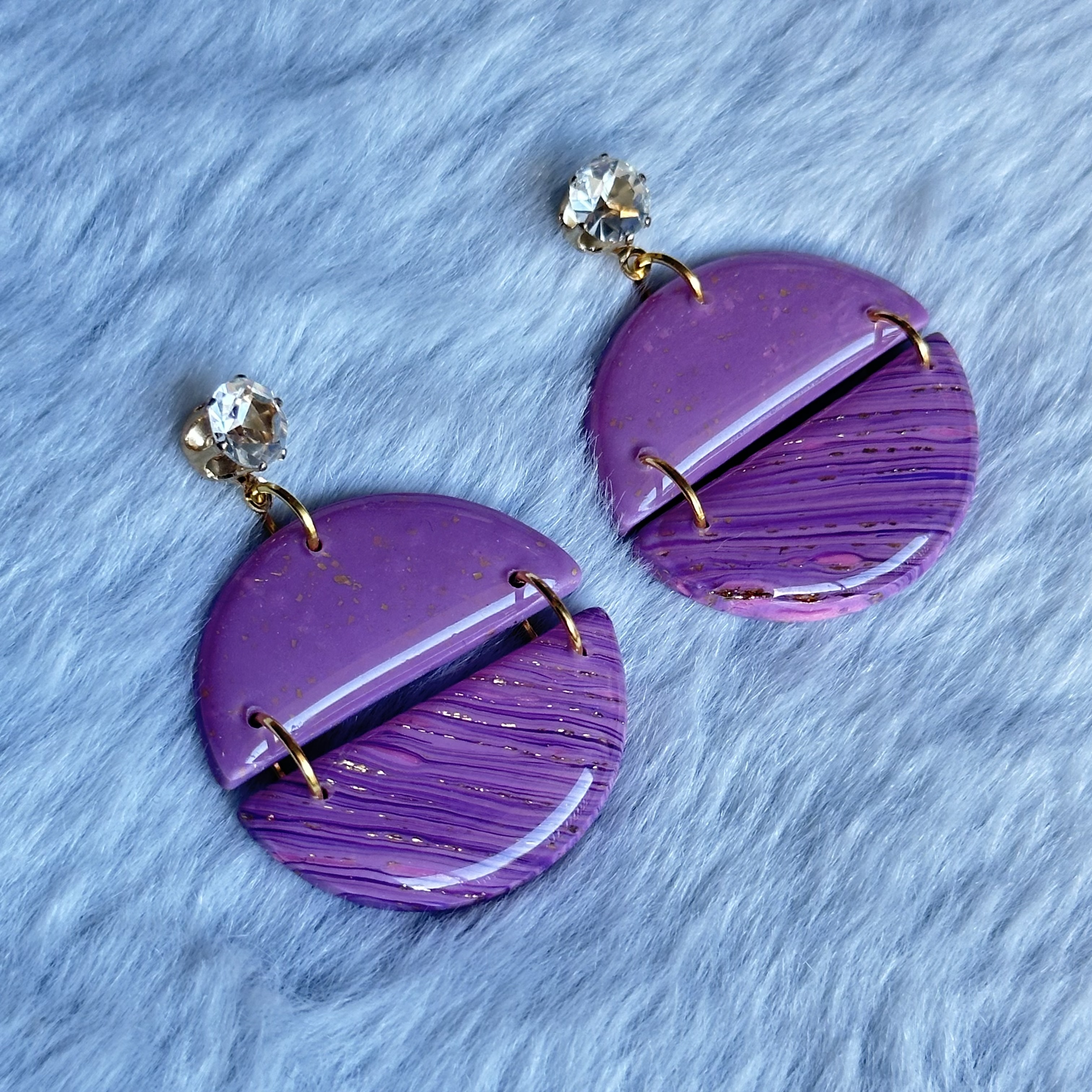 Purple Pink Statement Earrings