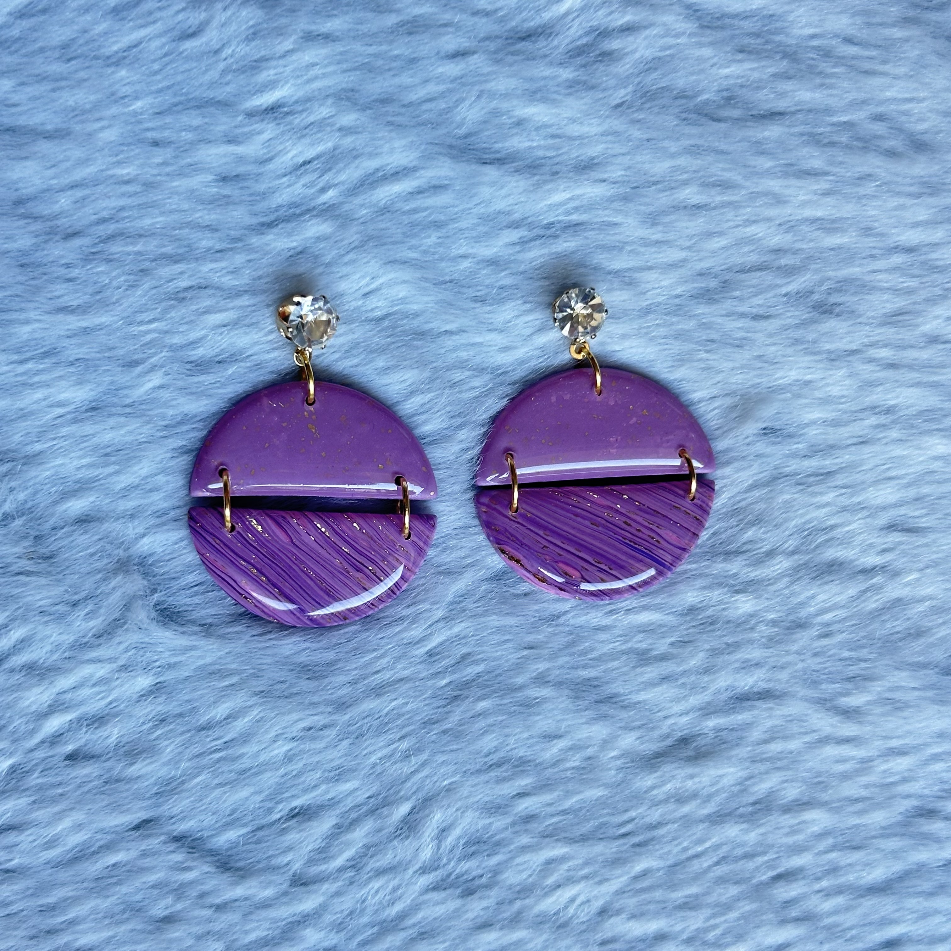 Purple Pink Statement Earrings