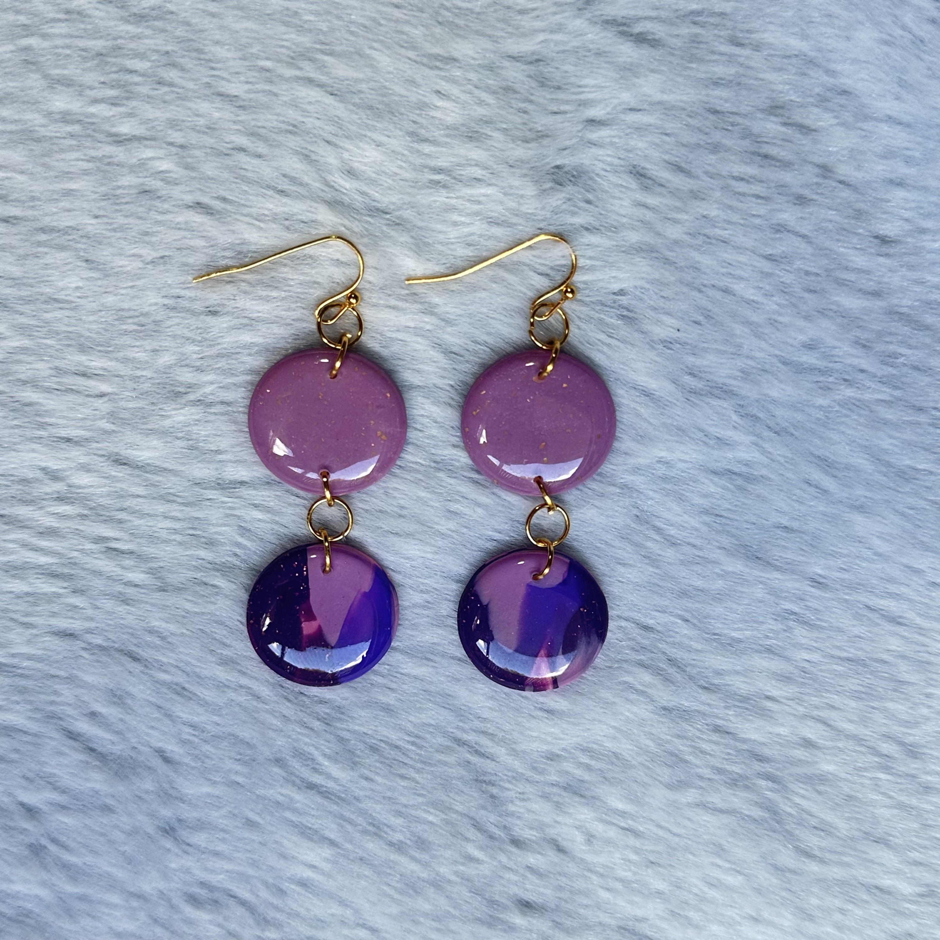 Purple and Pink Dangle Earrings
