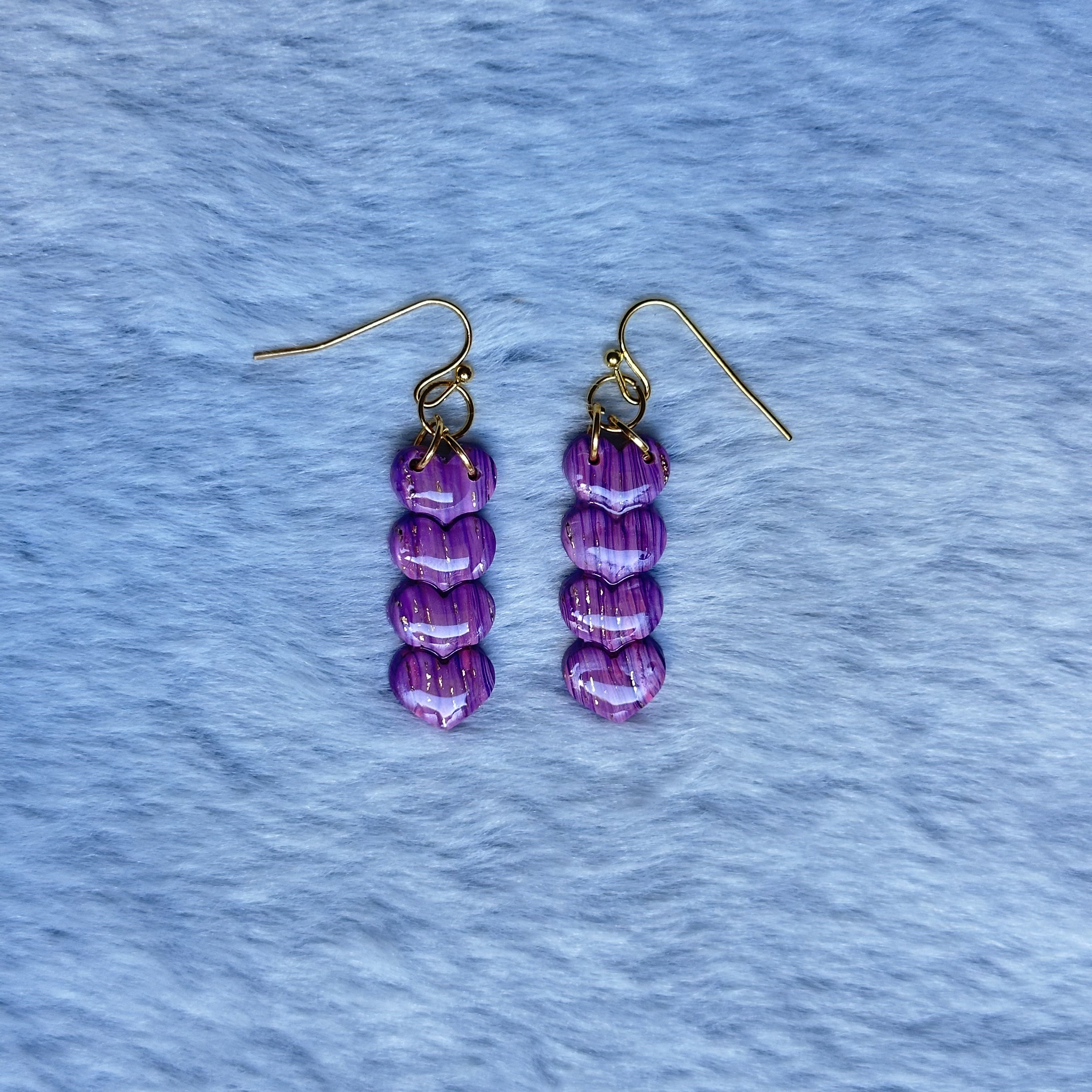 Purple Heart Earrings