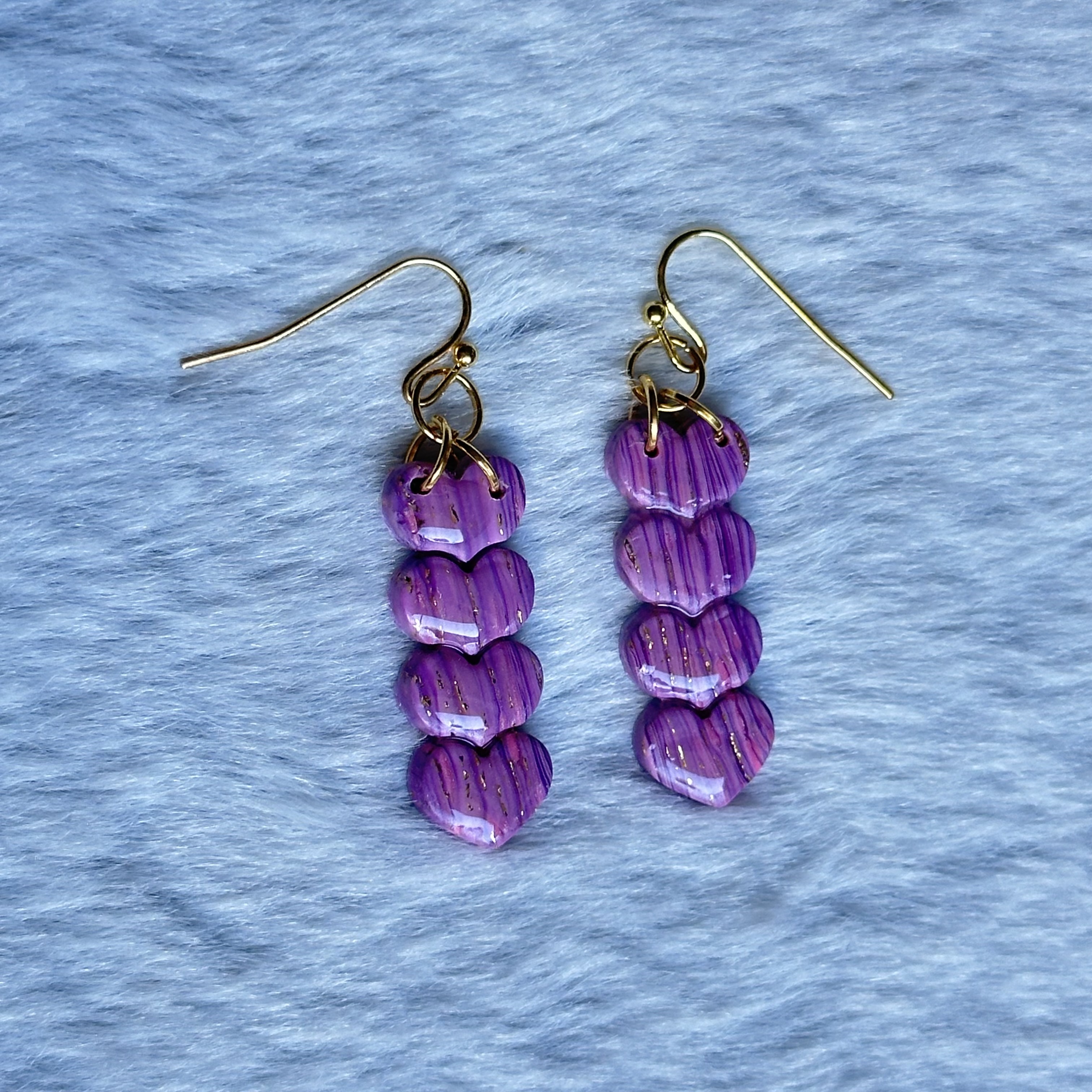 Purple Heart Earrings