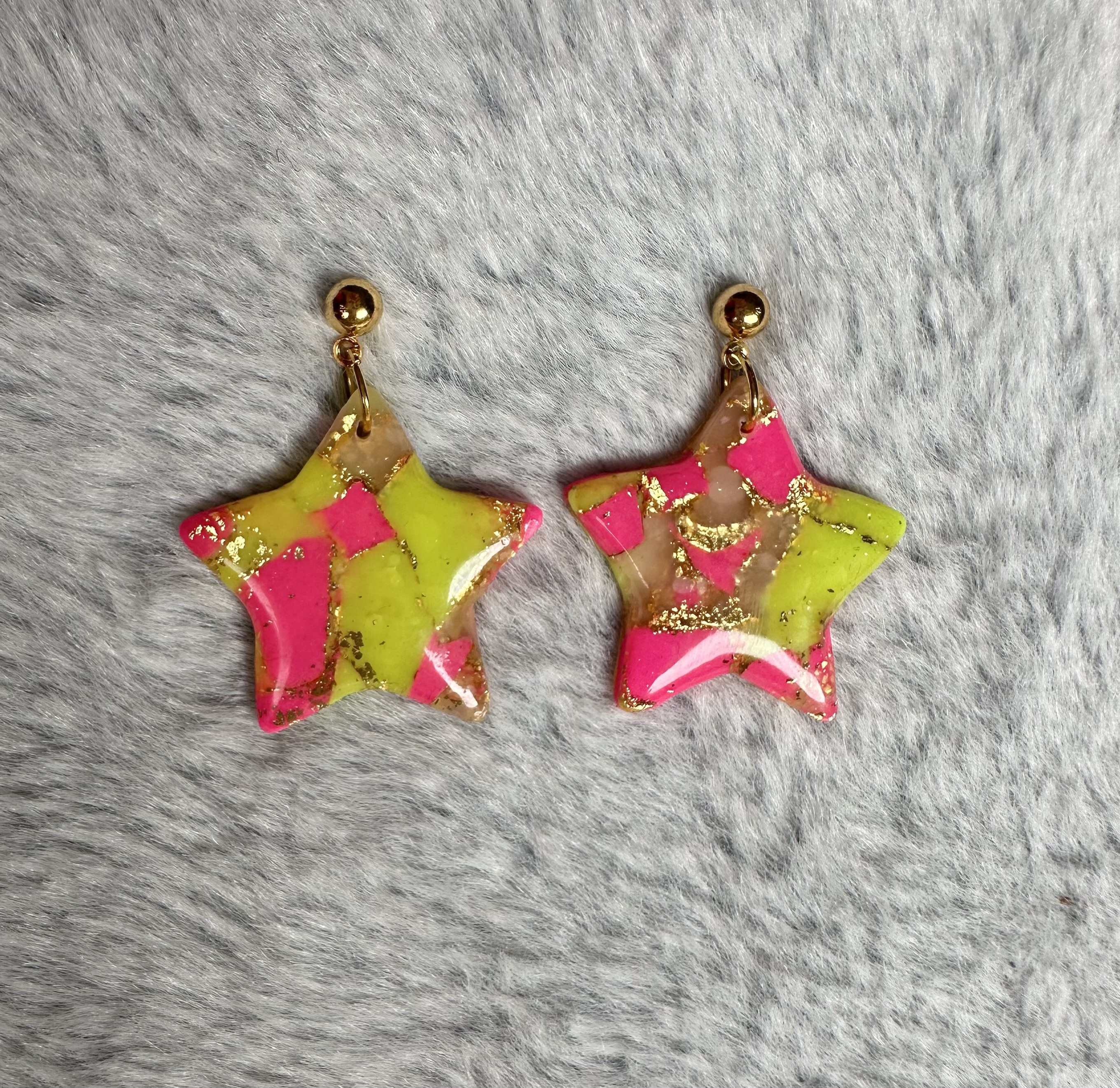Star-shaped Colourful Earrings