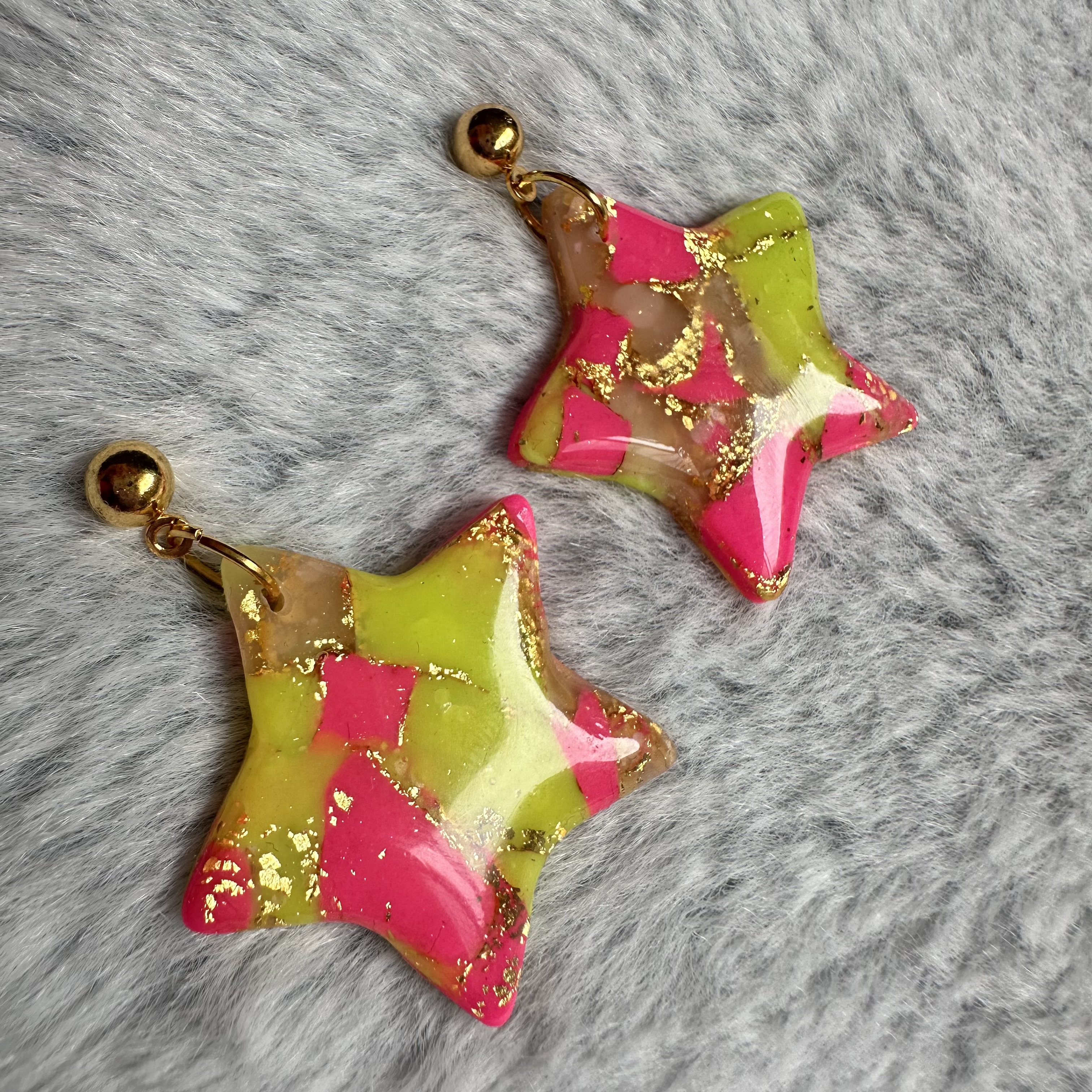 Star-shaped Colourful Earrings