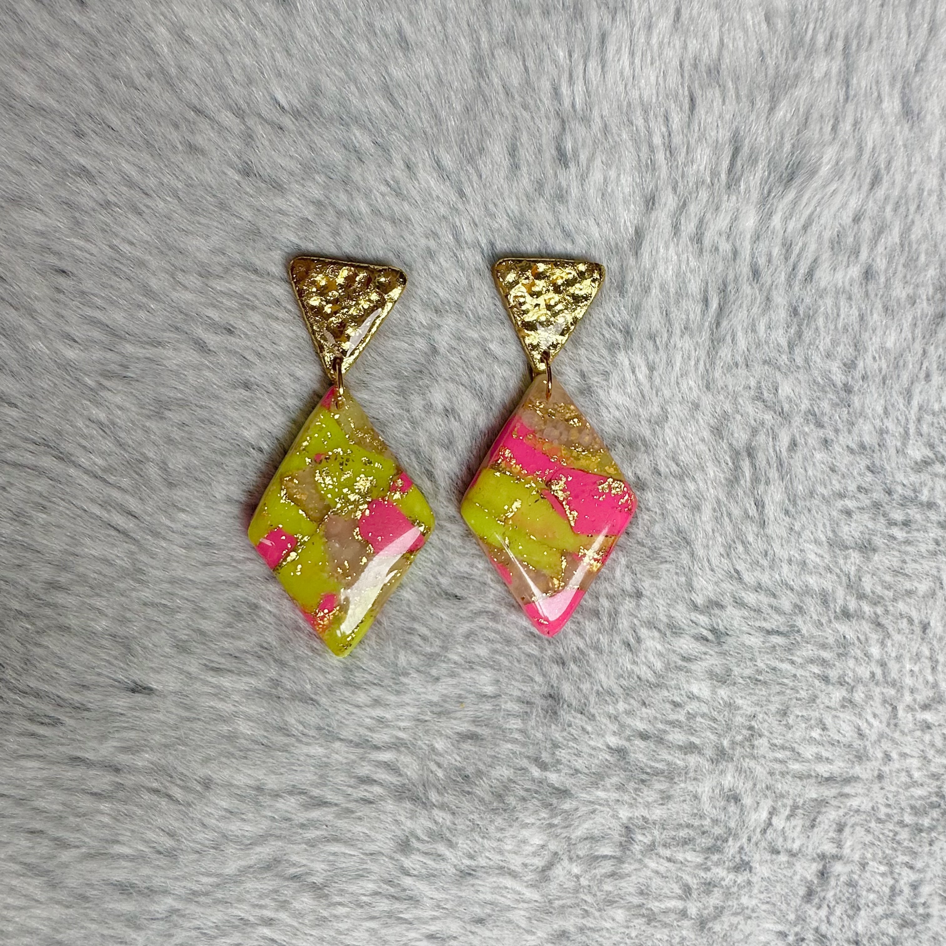 Colorful Marble Earrings