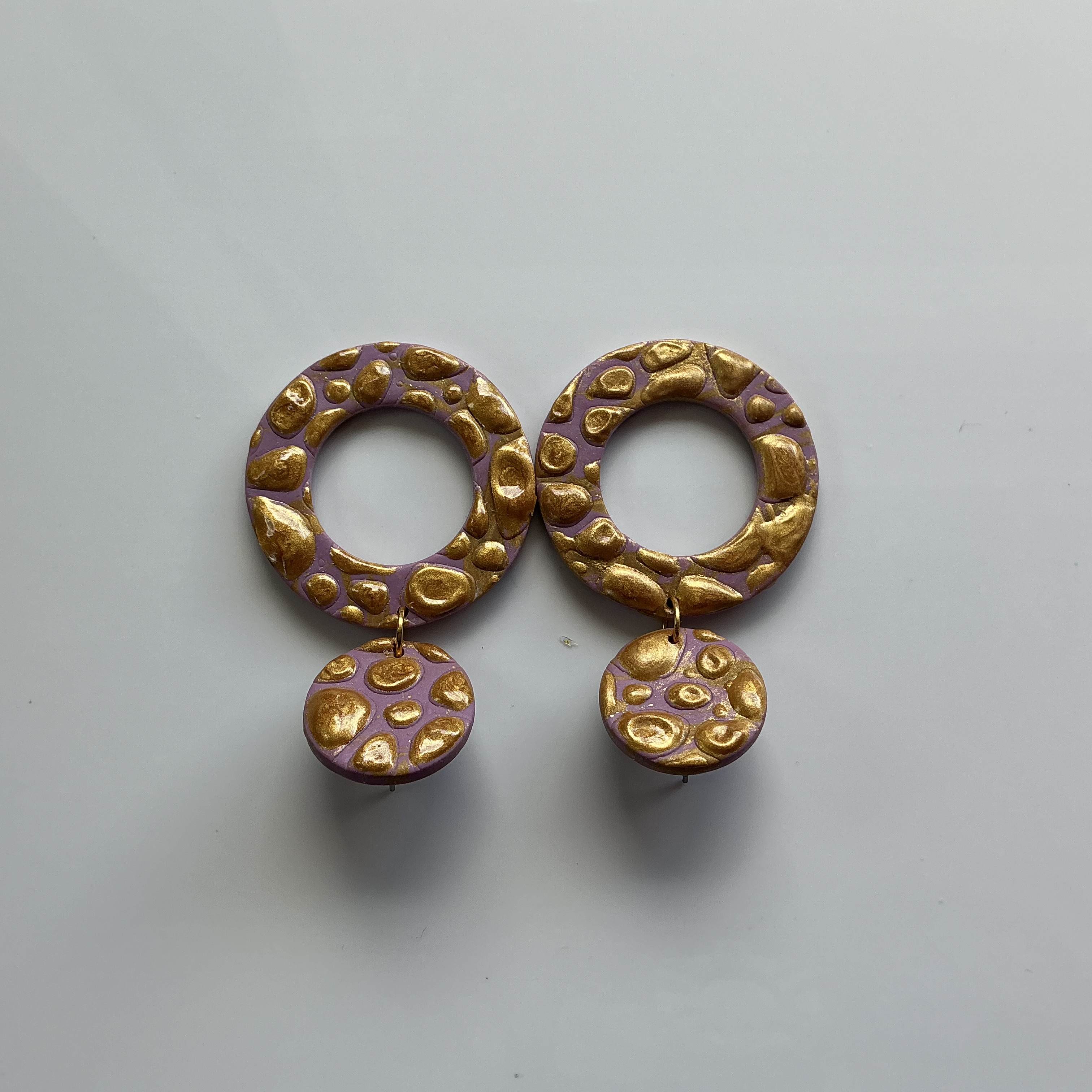 Gold and Purple Earrings