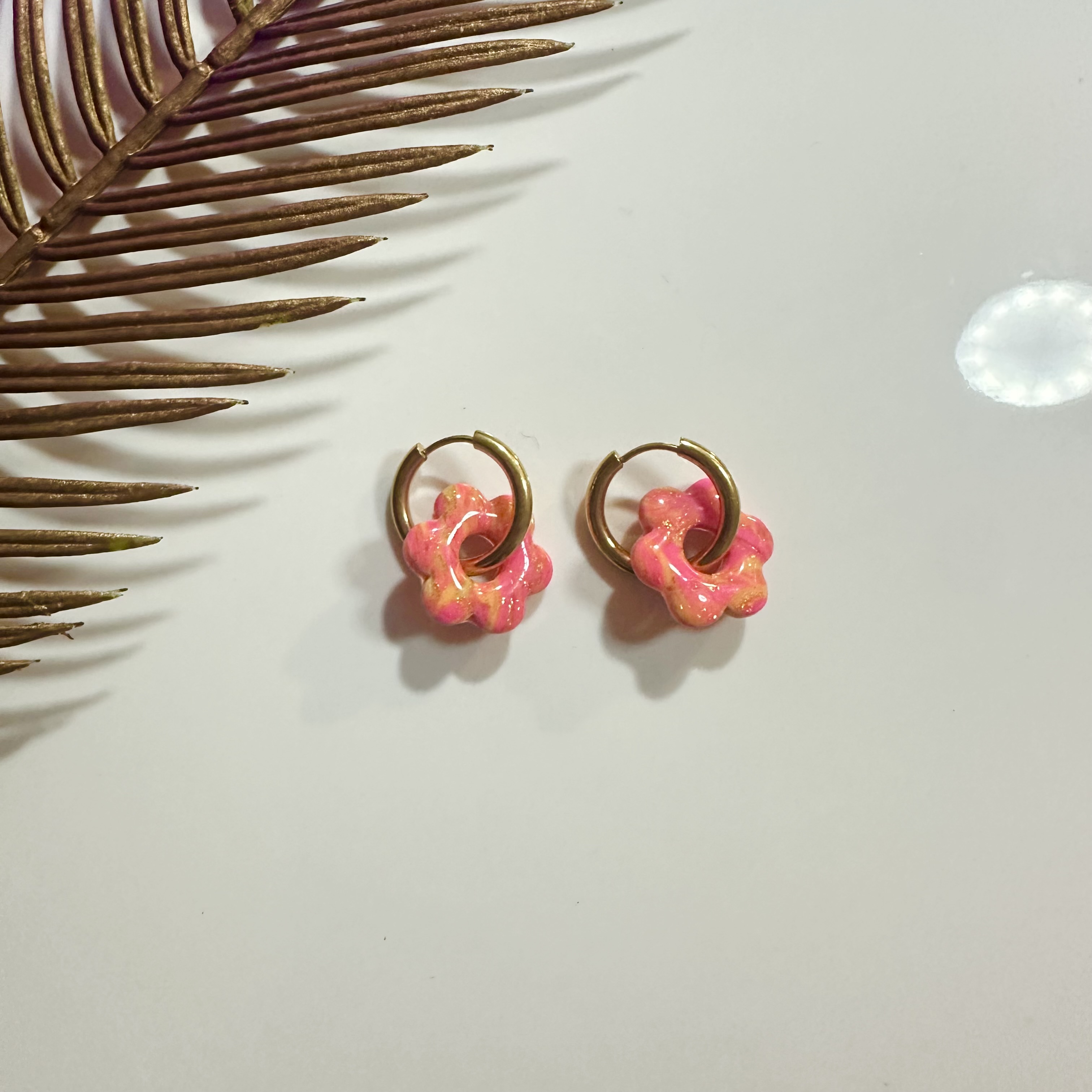 Floral Hoop Earrings