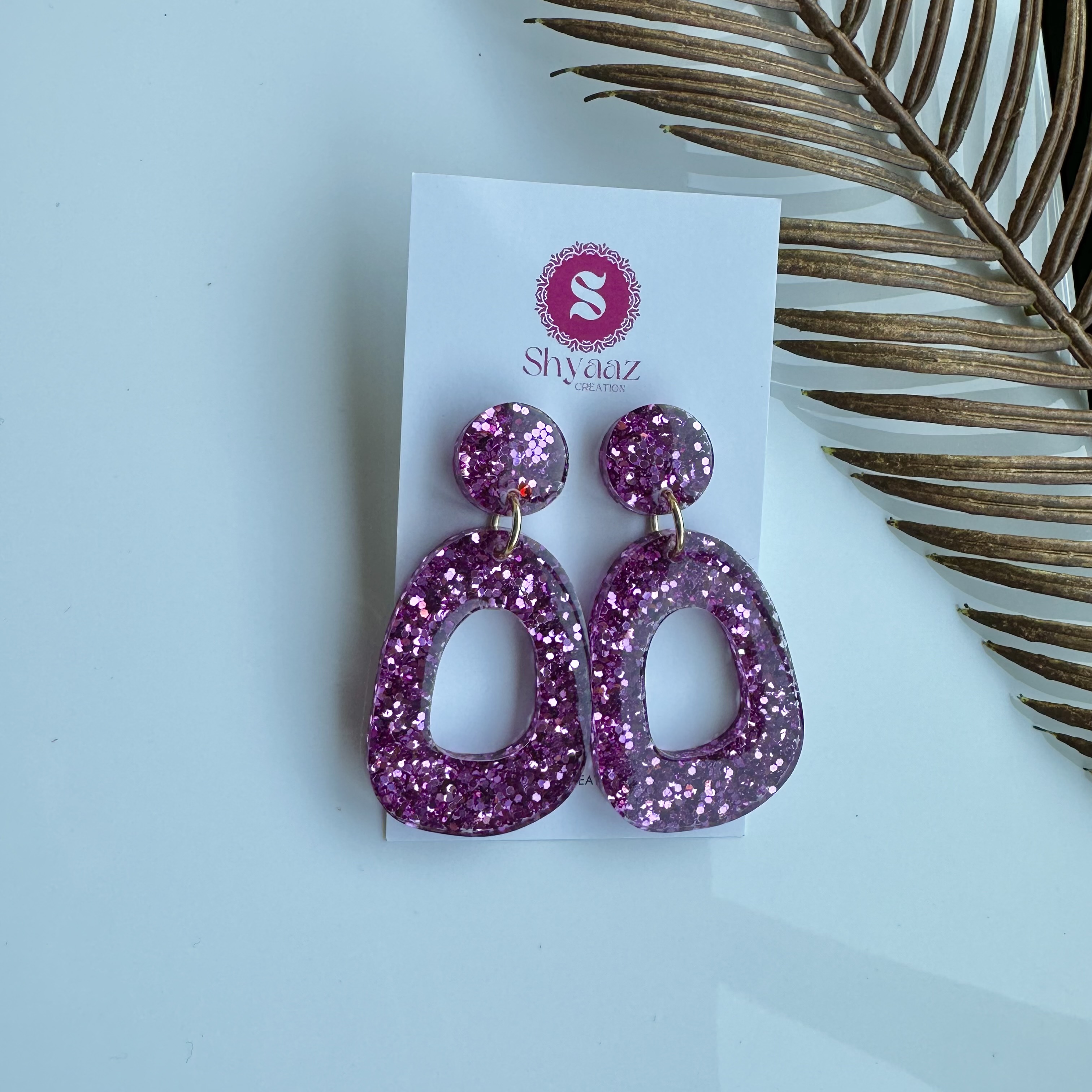 Purple Glitter Earrings