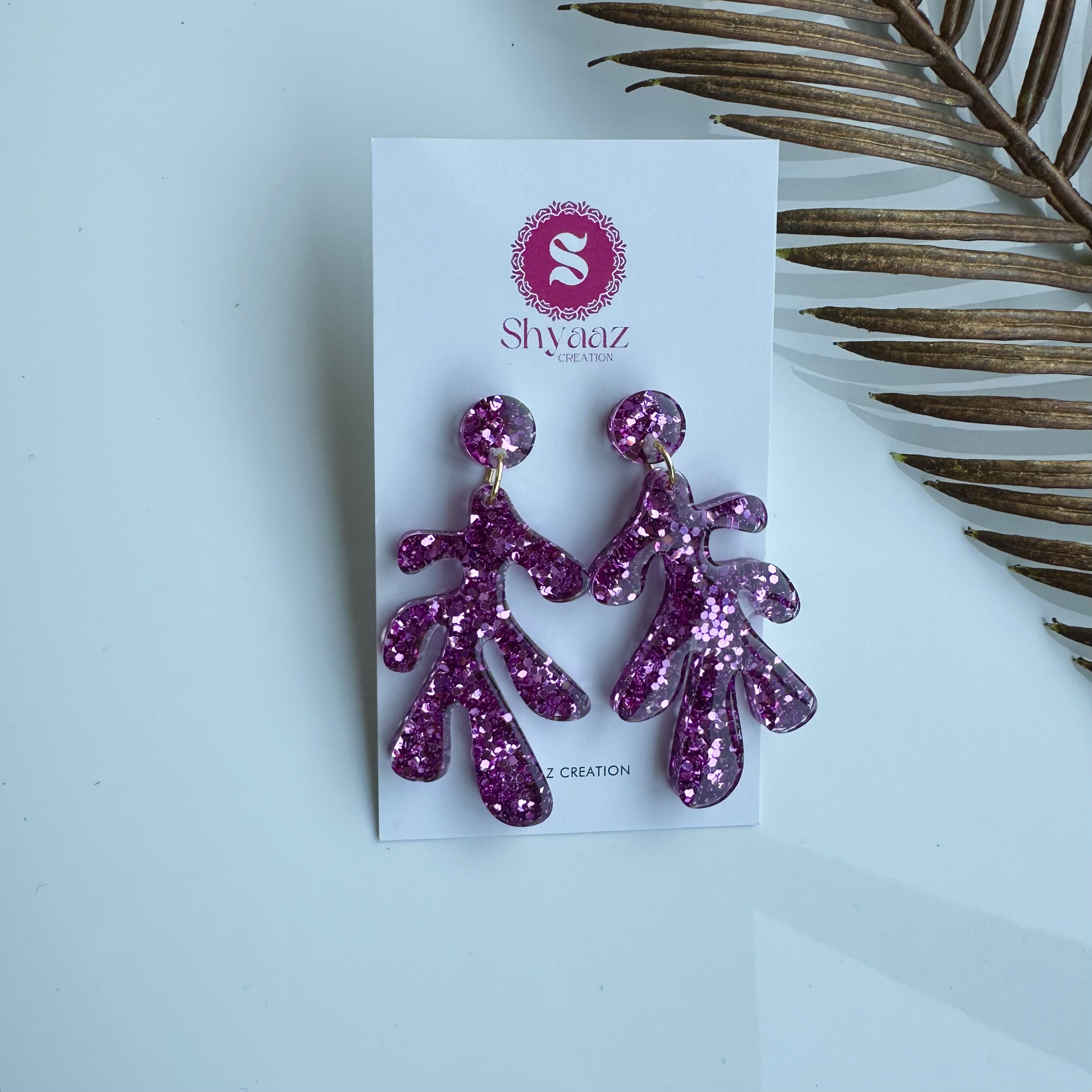 Purple Glitter Earrings