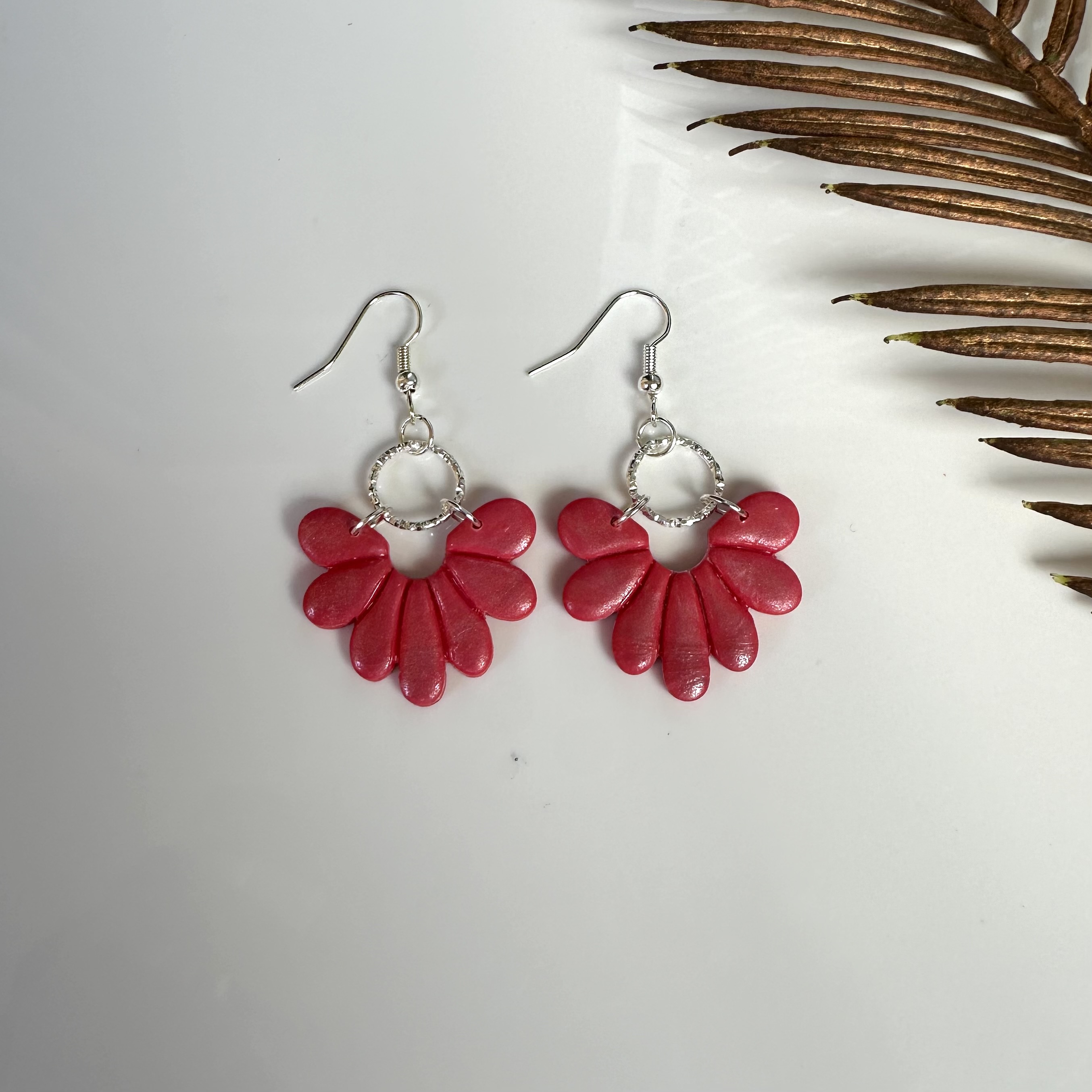 Red Petal Earrings