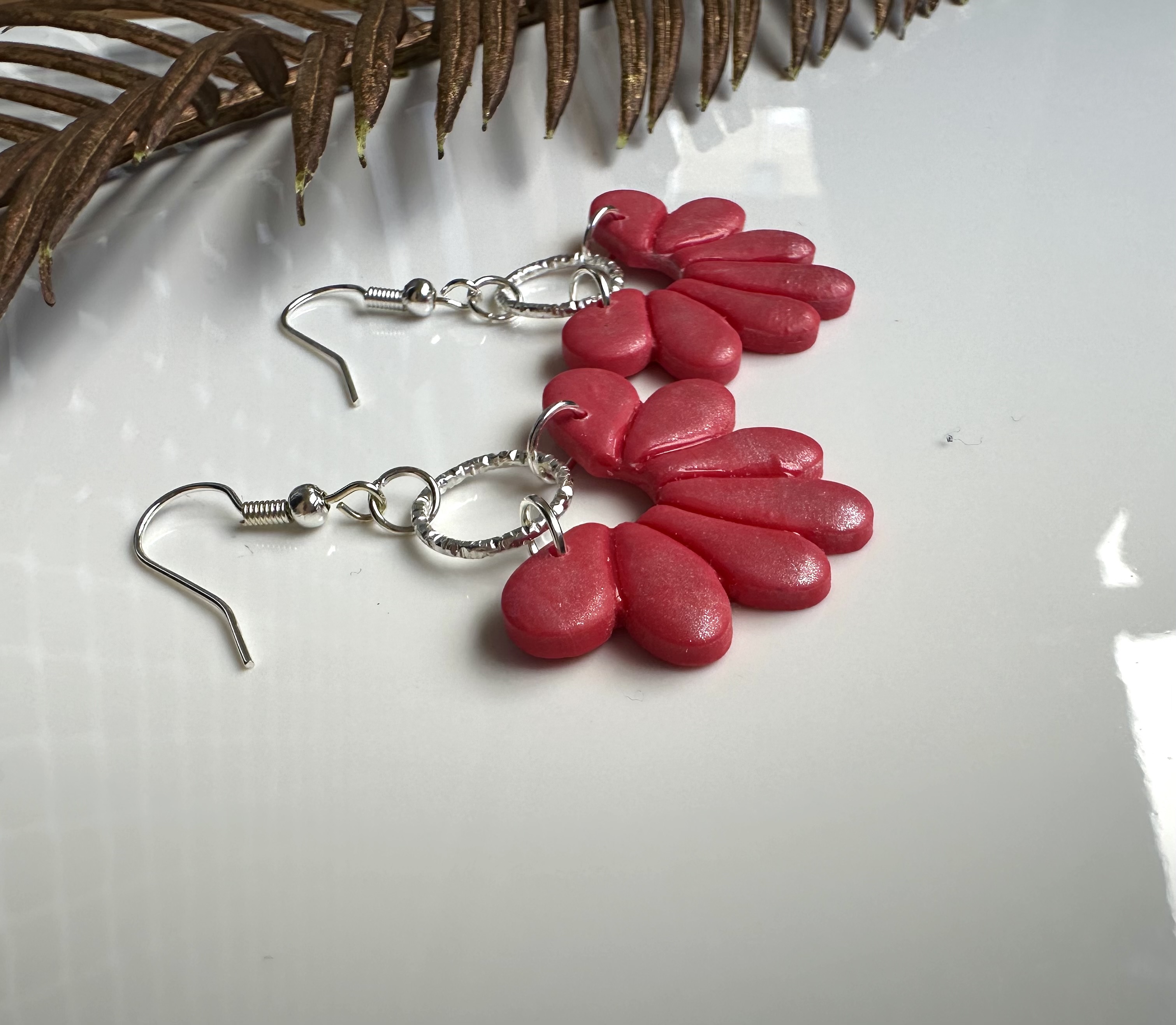 Red Petal Earrings