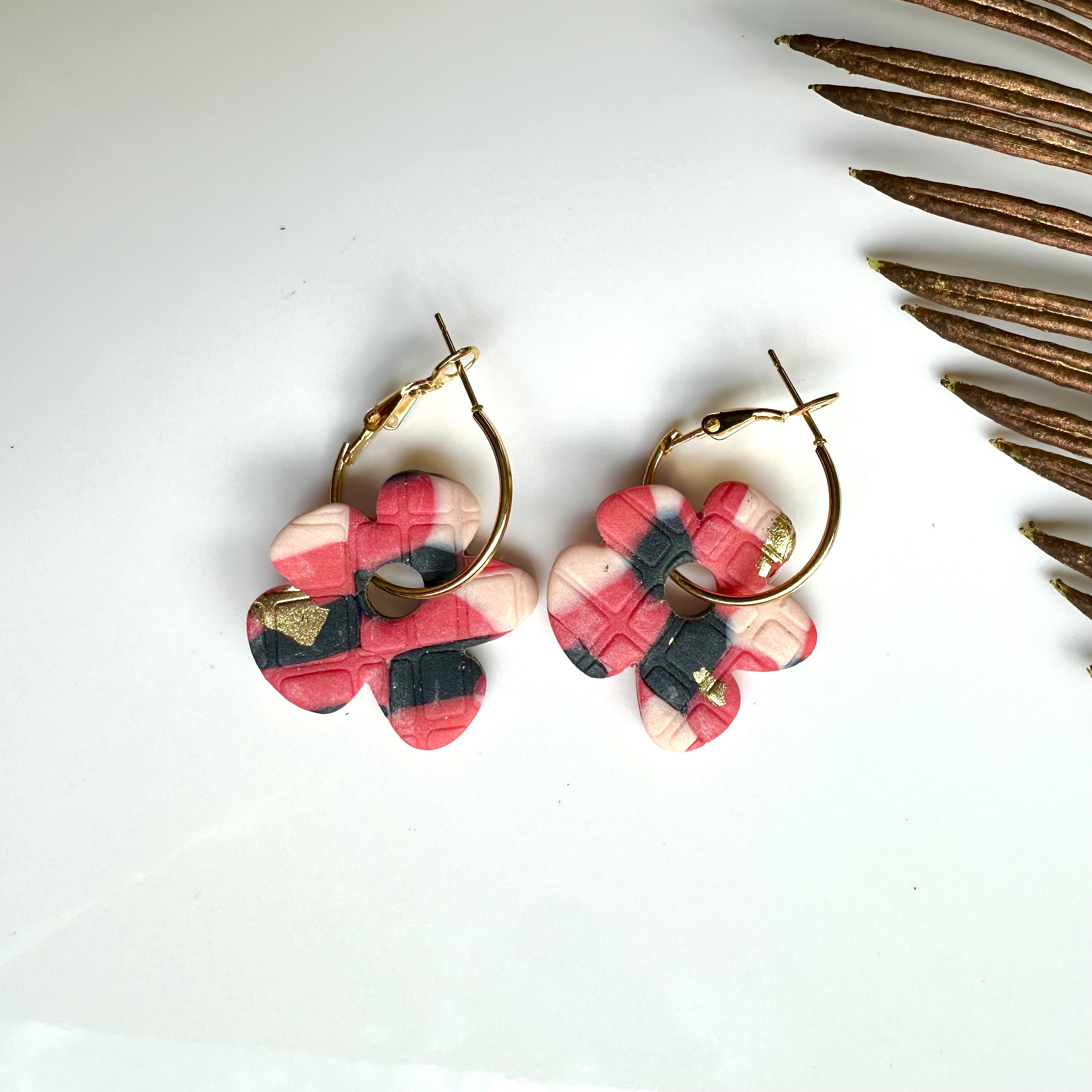 Floral Hoop Earrings