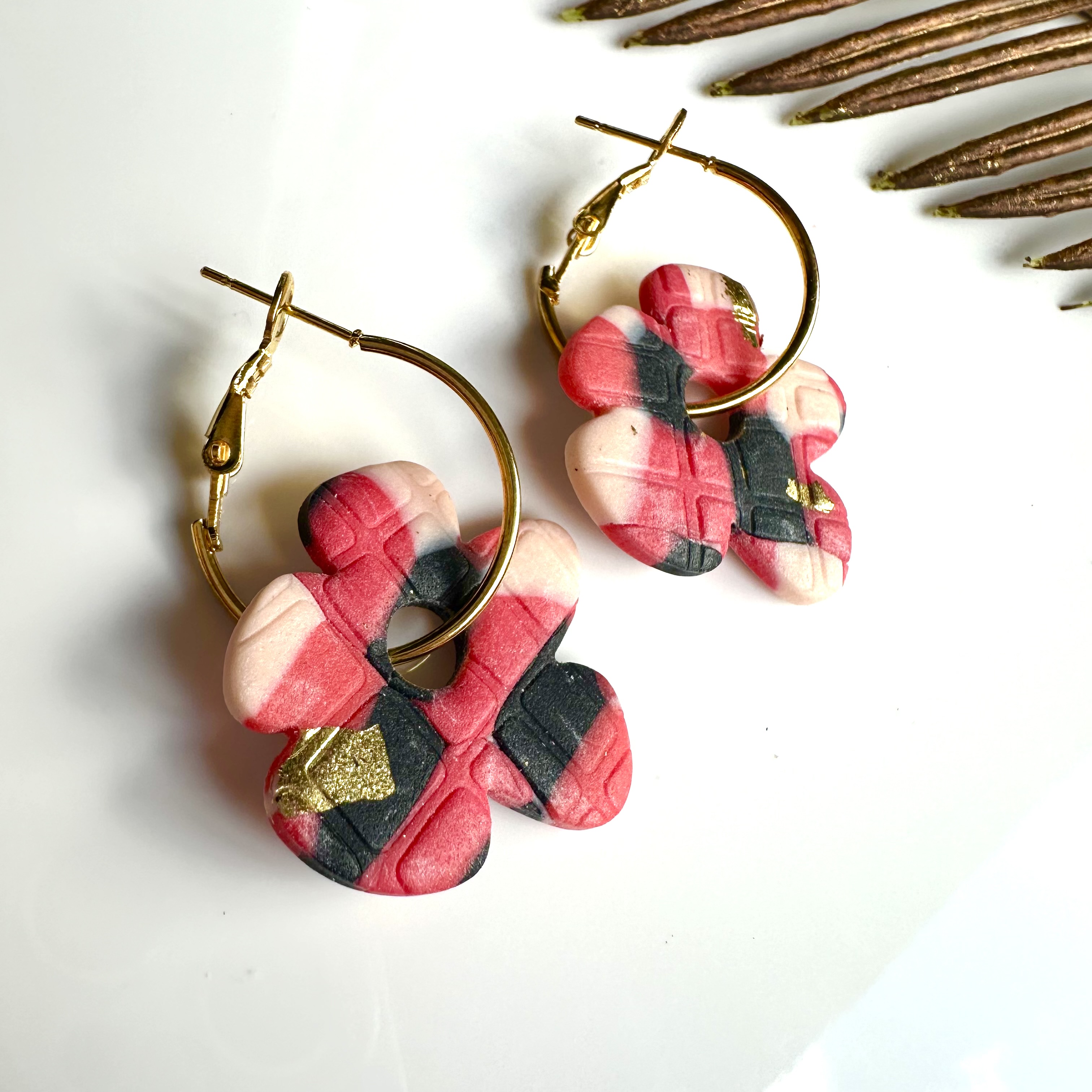 Floral Hoop Earrings